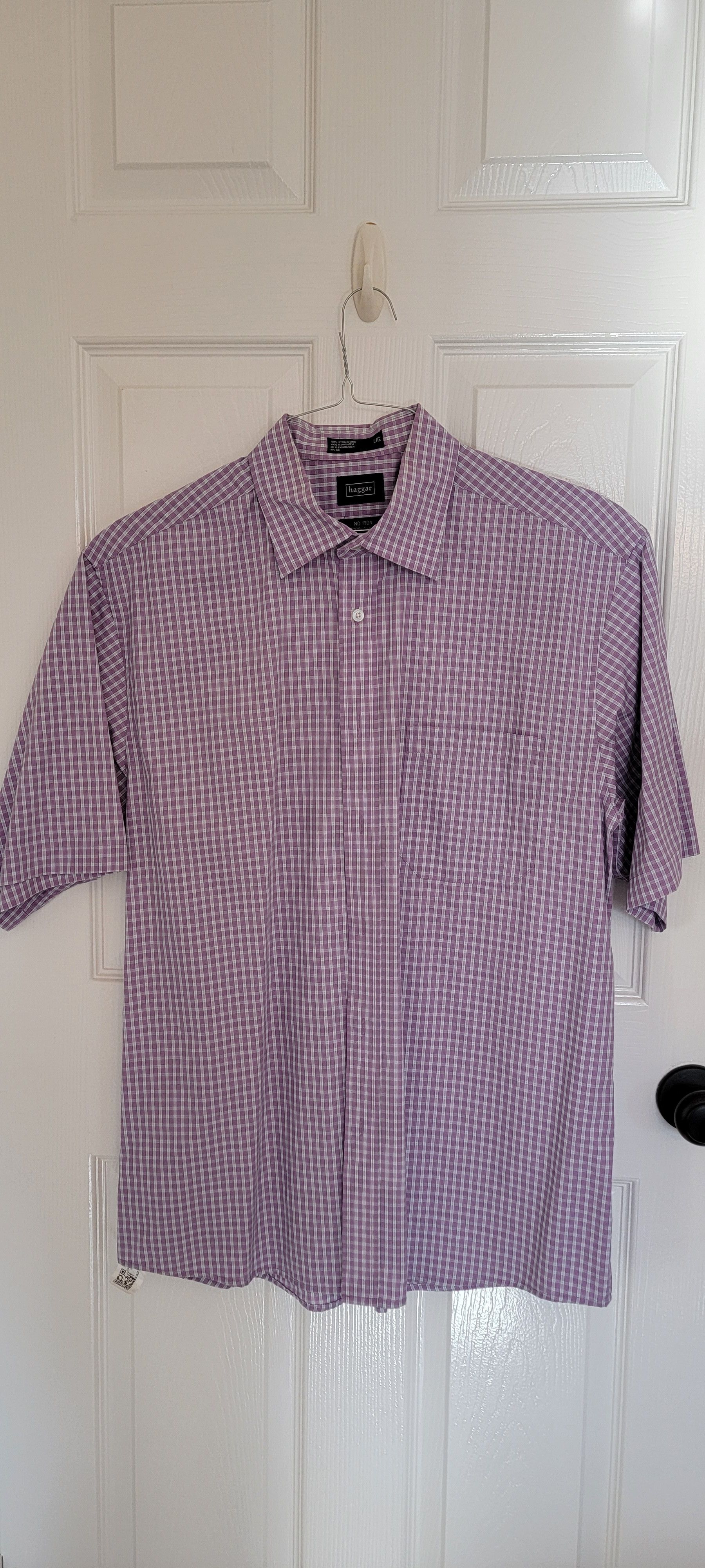 Haggar Purple plaid dress shirt Size US L / EU 52-54 / 3 - 1 Thumbnail