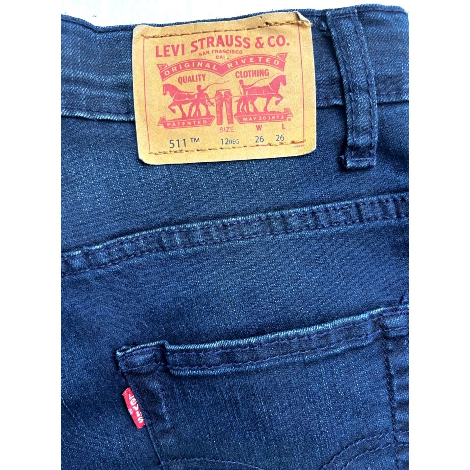 Levi's Levi's 511 Slim Fit Jeans Blue Stretch Dark Wash 81917 Womens Size 12R 26x24.5 Size 34" / US 12 / IT 48 - 2 Thumbnail
