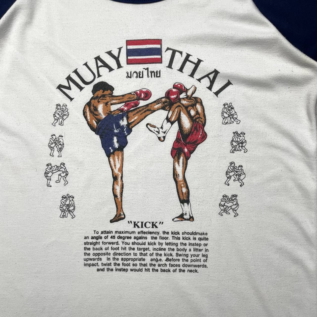 Vintage Vintage Muay Thai Kick Thailand Souvenir T Shirt White/ Blue Size US L / EU 52-54 / 3 - 2 Thumbnail