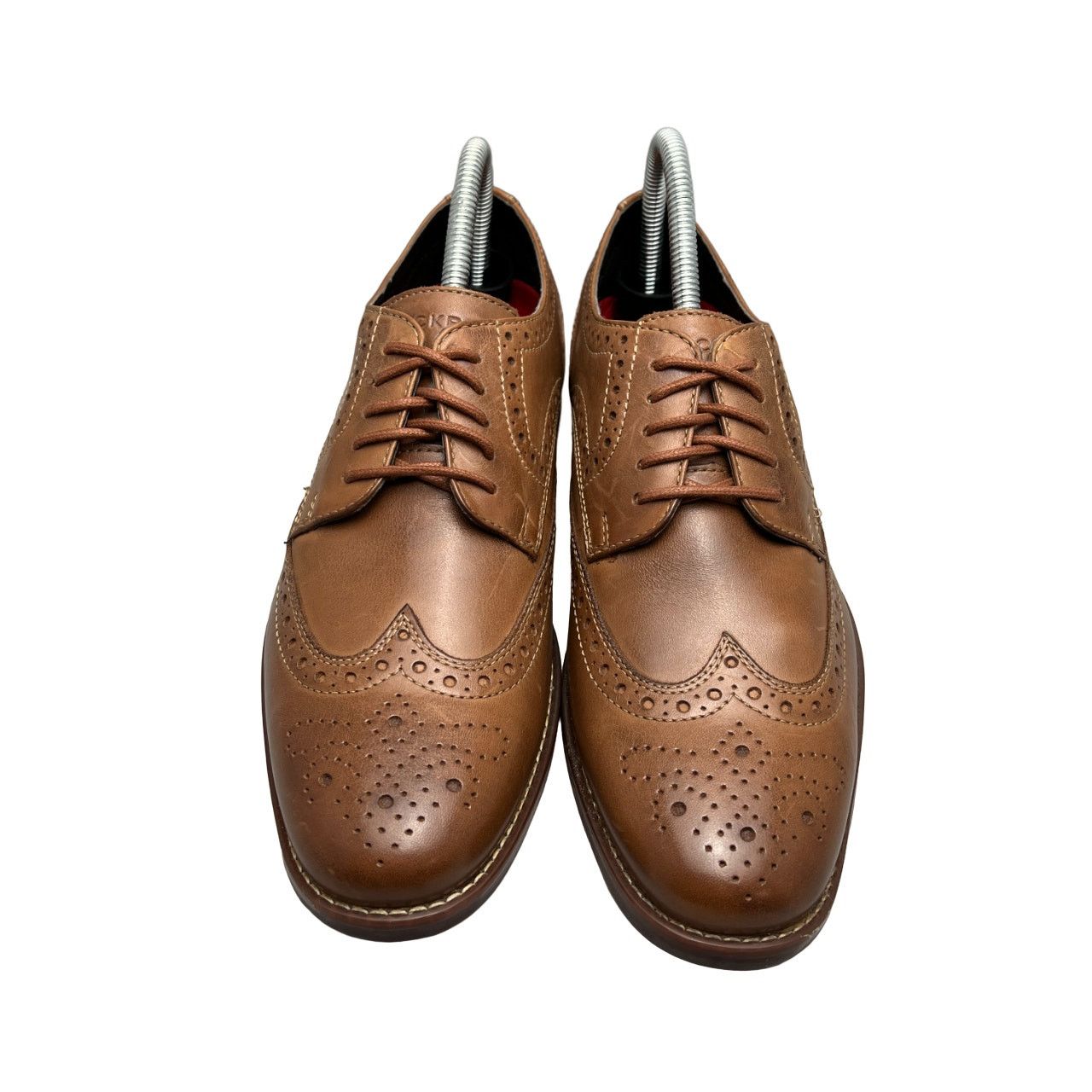 Rockport Tan Tan Leather Upper Wingtip Derby Mens 7M Shoes in Brown