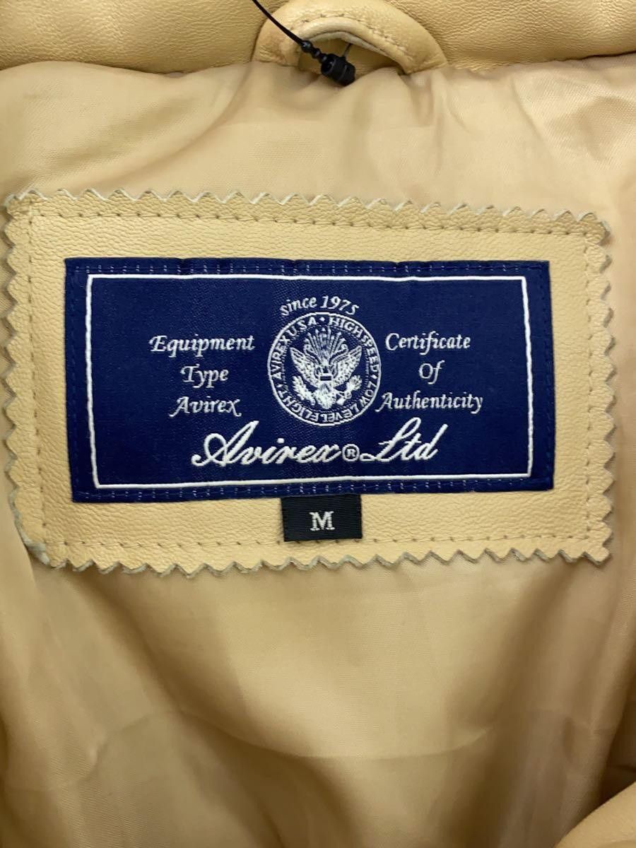 Avirex Avirex Leather Down Jacket Cream Size US M / EU 48-50 / 2 - 3 Thumbnail