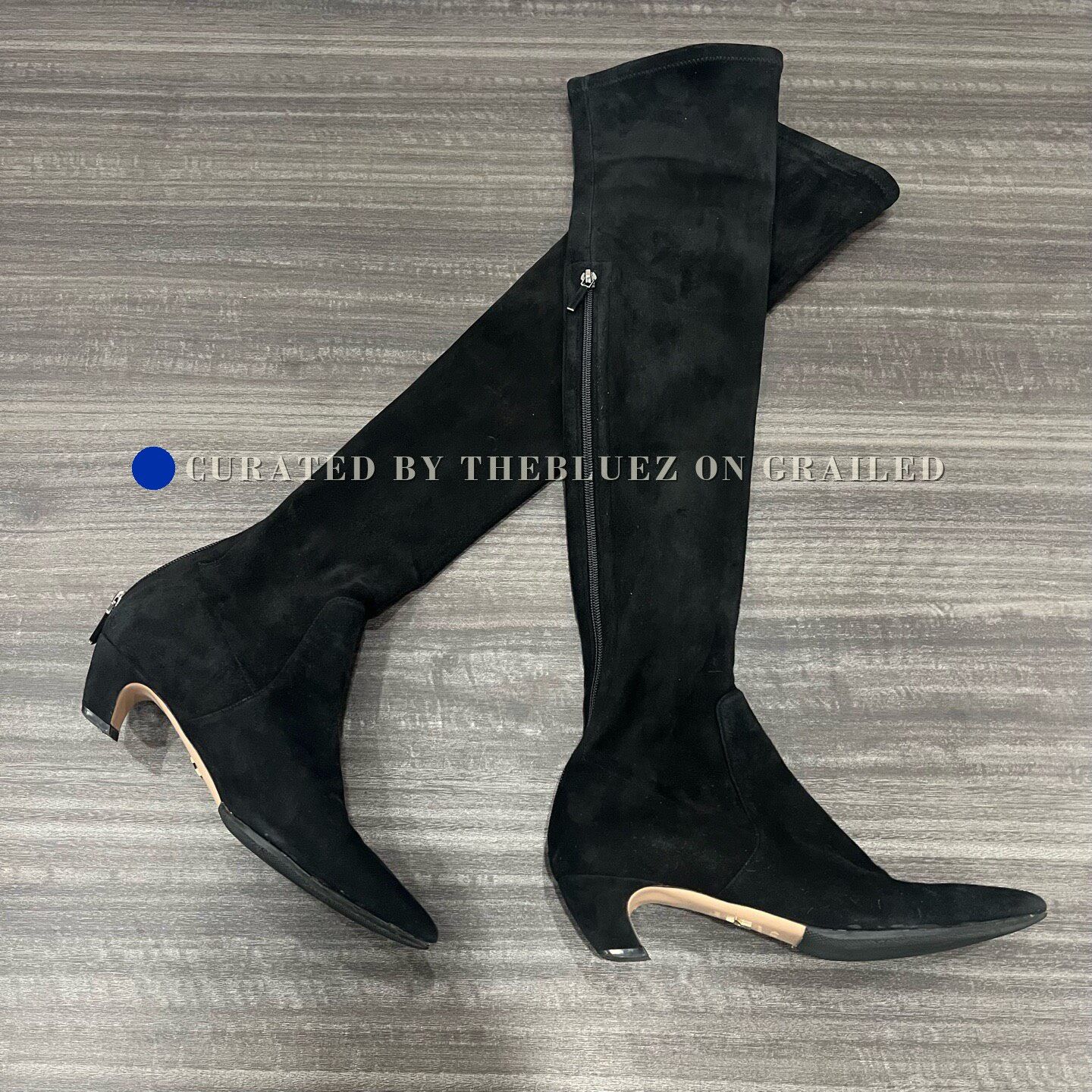 Dior Dior Black Suede High Boots Size US 6 / IT 36 - 1 Thumbnail