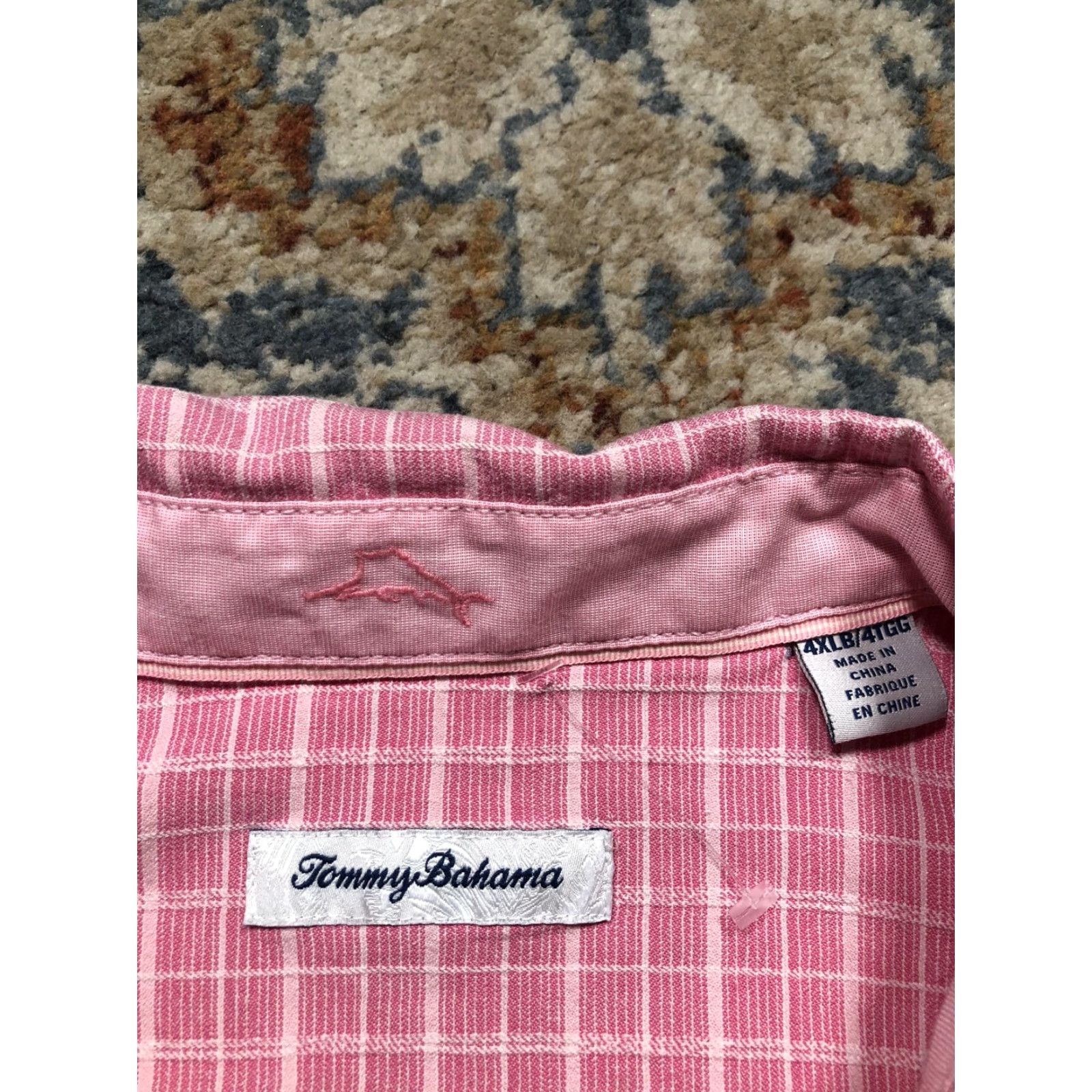 Tommy Bahama Tommy Bahama Shirt Mens Big 4X Pink Check Short Sleeve Button Up Casual Size US XXL / EU 58 / 5 - 7 Thumbnail