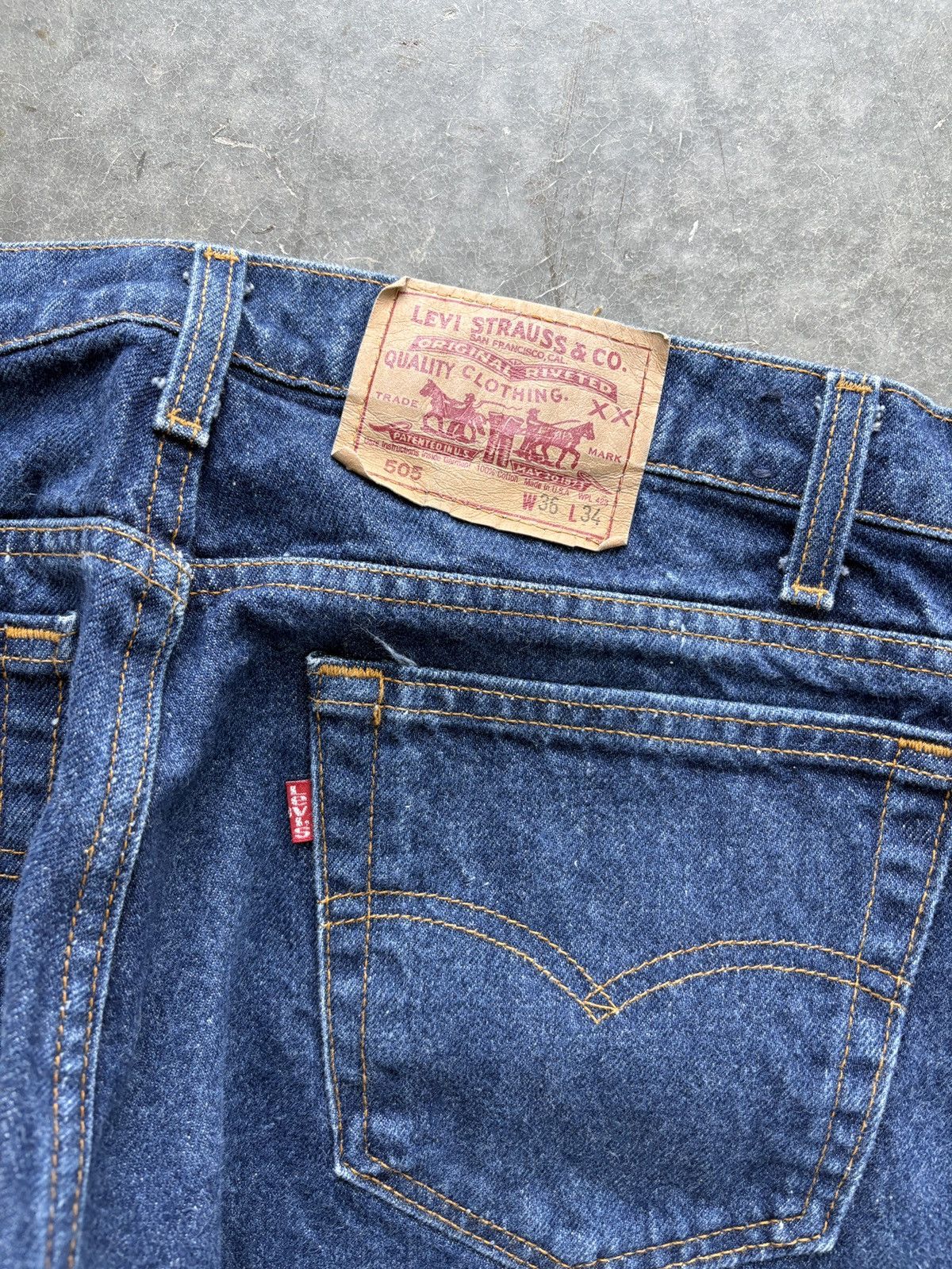 Levi's Vintage 80s Levis 505 XX Dark Wash Jeans 36x34 Size US 36 / EU 52 - 2 Thumbnail