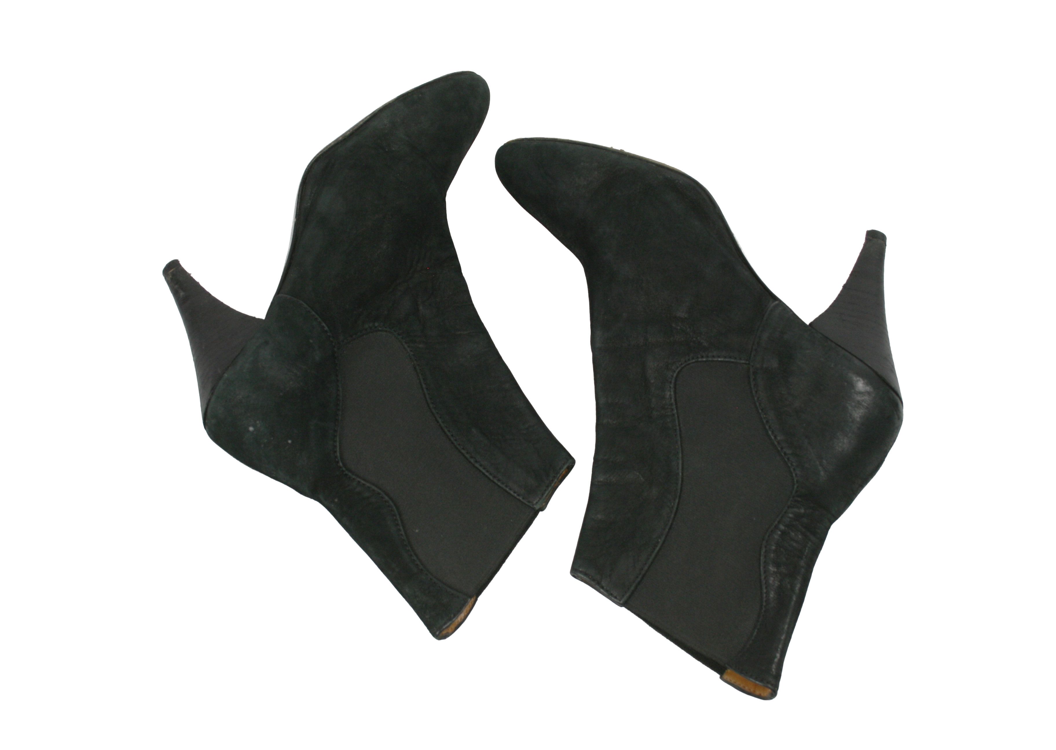 The Last Conspiracy Avant Garde Suede Point Toe Heeled Boots Size US 7 / IT 37 - 9 Thumbnail