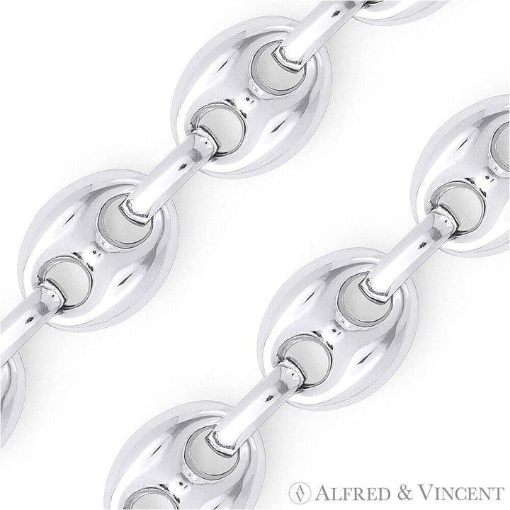 Other 3.5mm Puffed Mariner Chain Necklace in .925 Sterling Silver Size ONE SIZE - 2 Thumbnail
