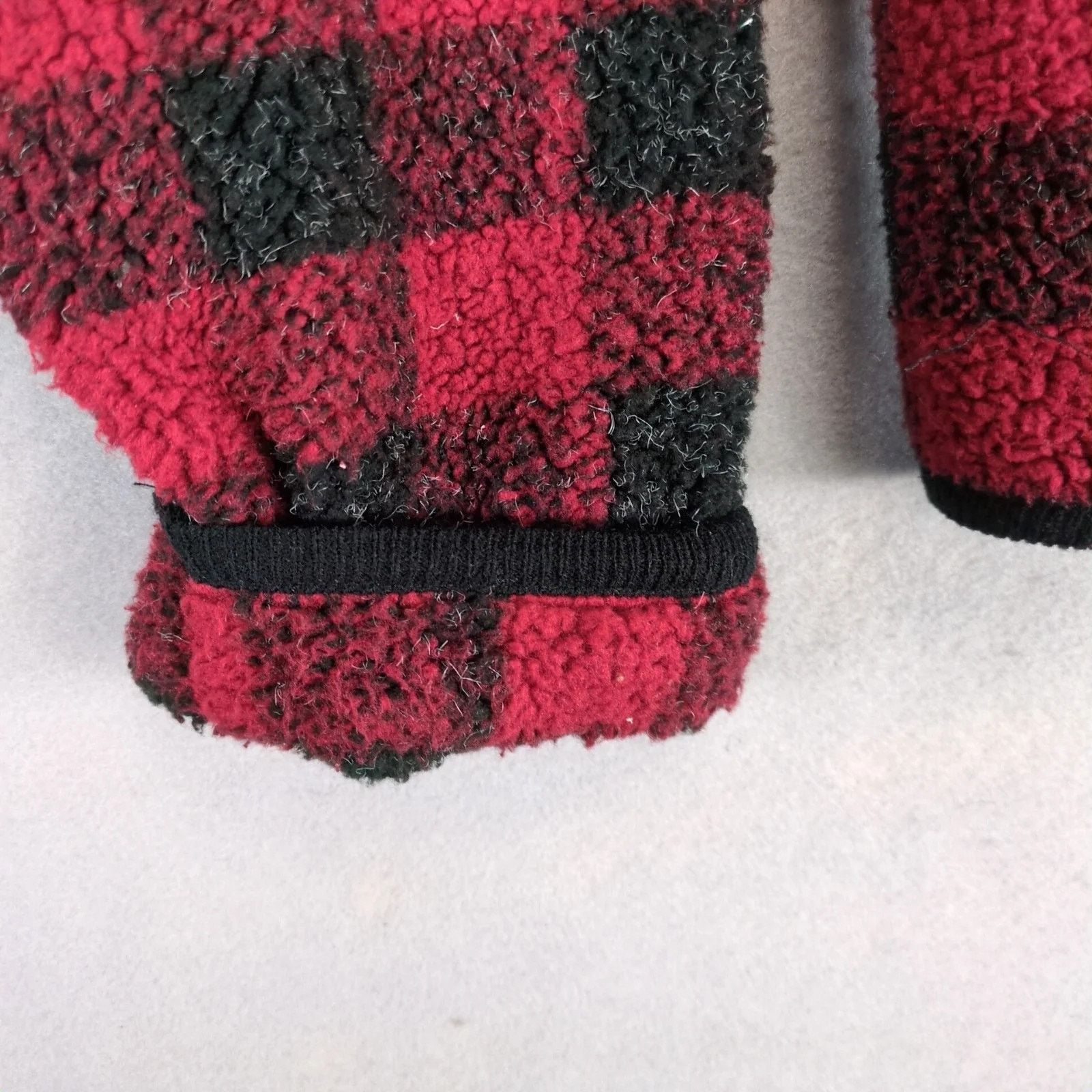 Vintage Tally-Ho Buffalo Plaid Fleece Jacket Women's Faux Fur Collar Size L / US 10 / IT 46 - 9 Thumbnail