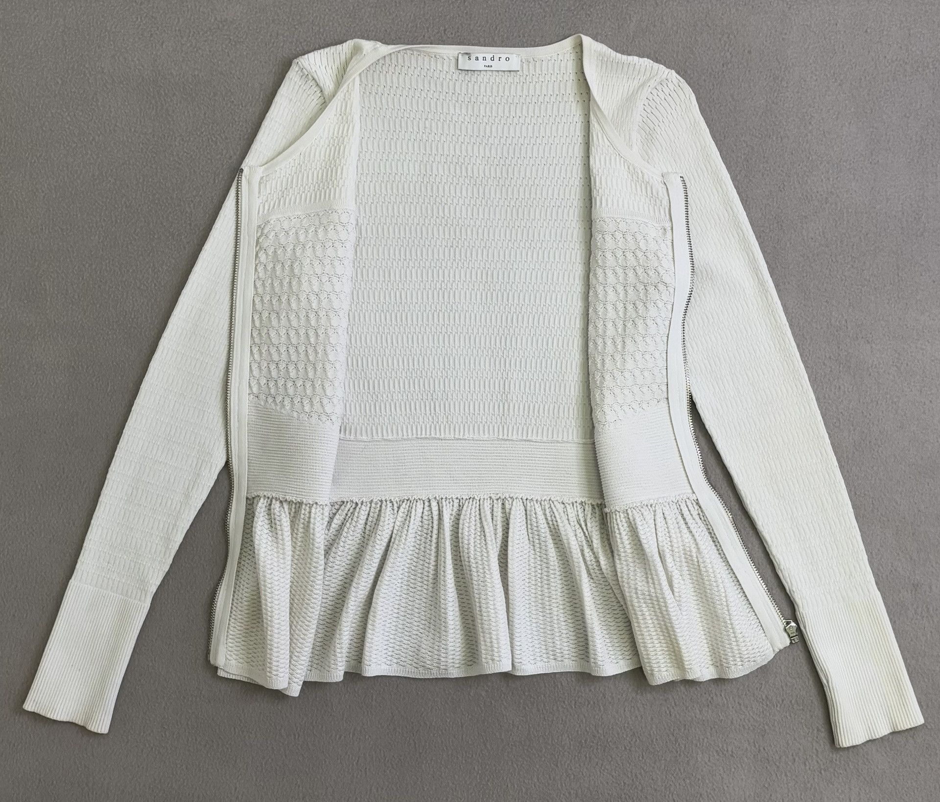 Sandro Sandro White zip cardigan size S Size S / US 4 / IT 40 - 11 Thumbnail