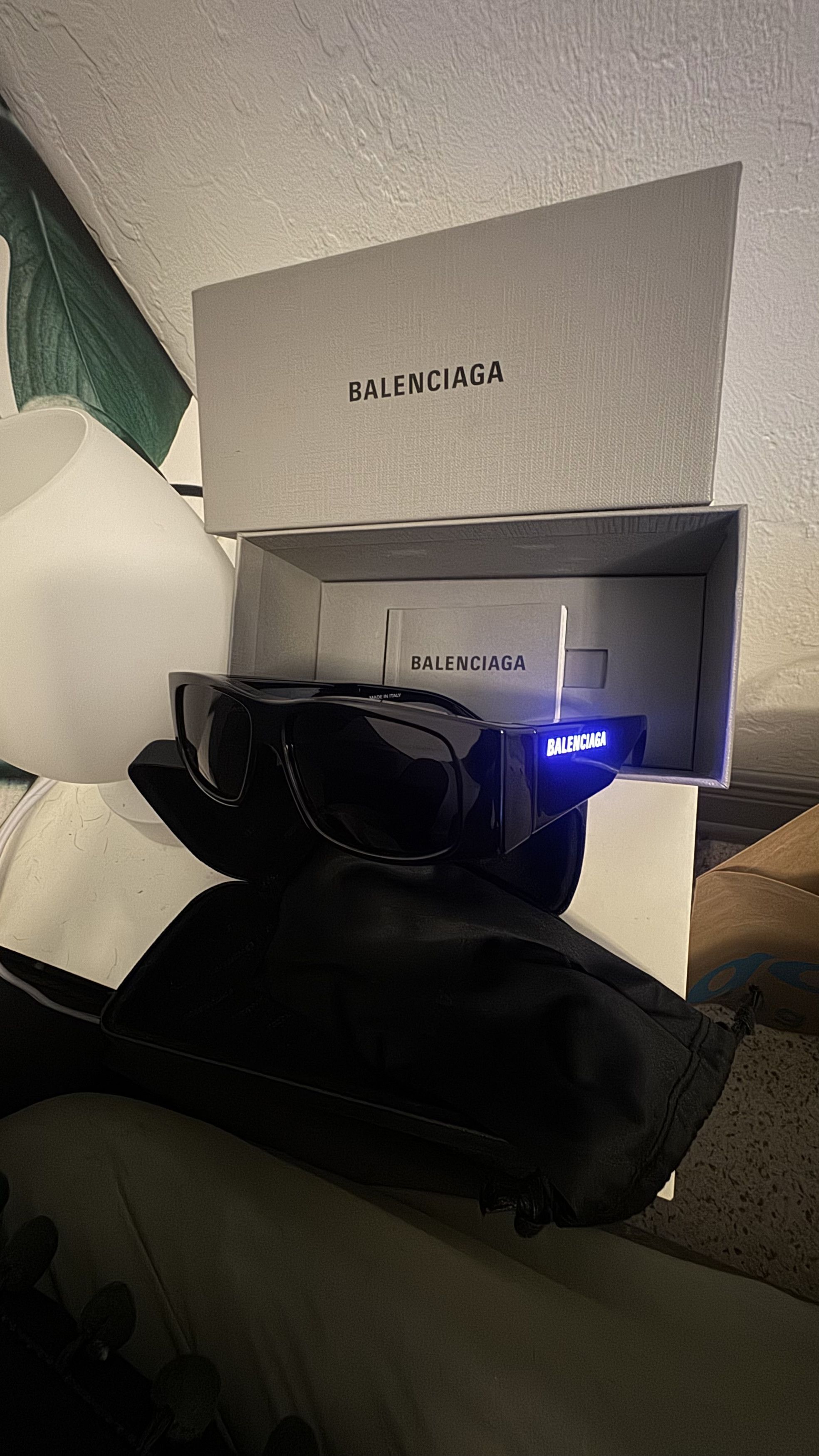 Balenciaga LED FRAME SUNGLASSES IN BLACK Size ONE SIZE - 5 Thumbnail