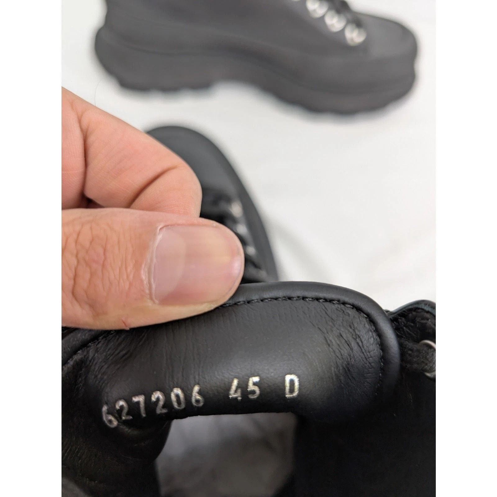 Alexander McQueen o1rshd1 Pelle S.Gomma Boots in Black/Silver Size US 13 / EU 46 - 14 Thumbnail
