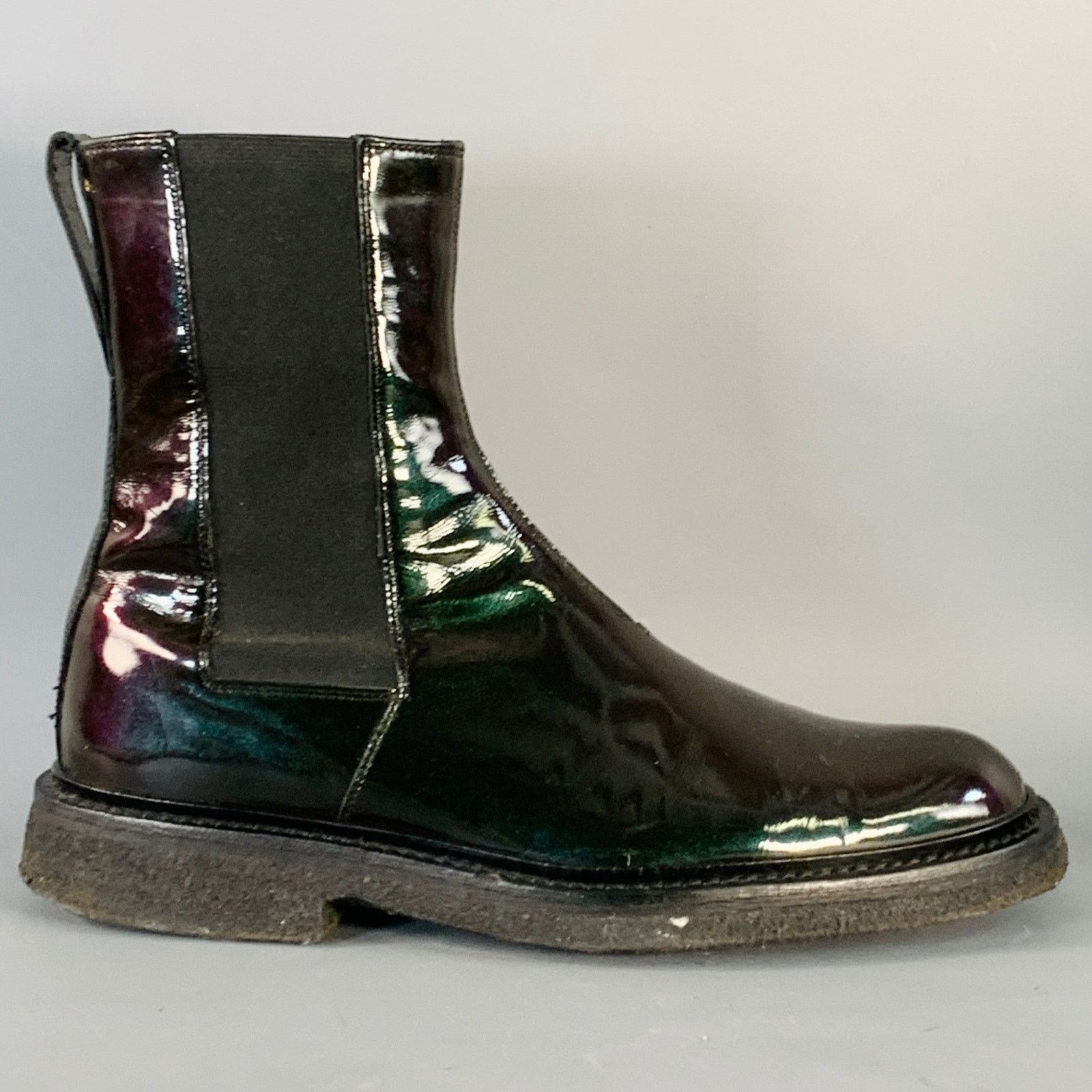 Dior DIOR HOMME Black Iridescent Leather Crepe Sole Chelsea Boots Size US 8.5 / EU 41-42 - 2 Thumbnail