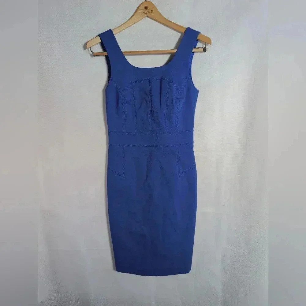 Guess Vintage Square Neck Sheath Dress bright blue sz 2 Guess by Size XS / US 0-2 / IT 36-38 - 2 Thumbnail