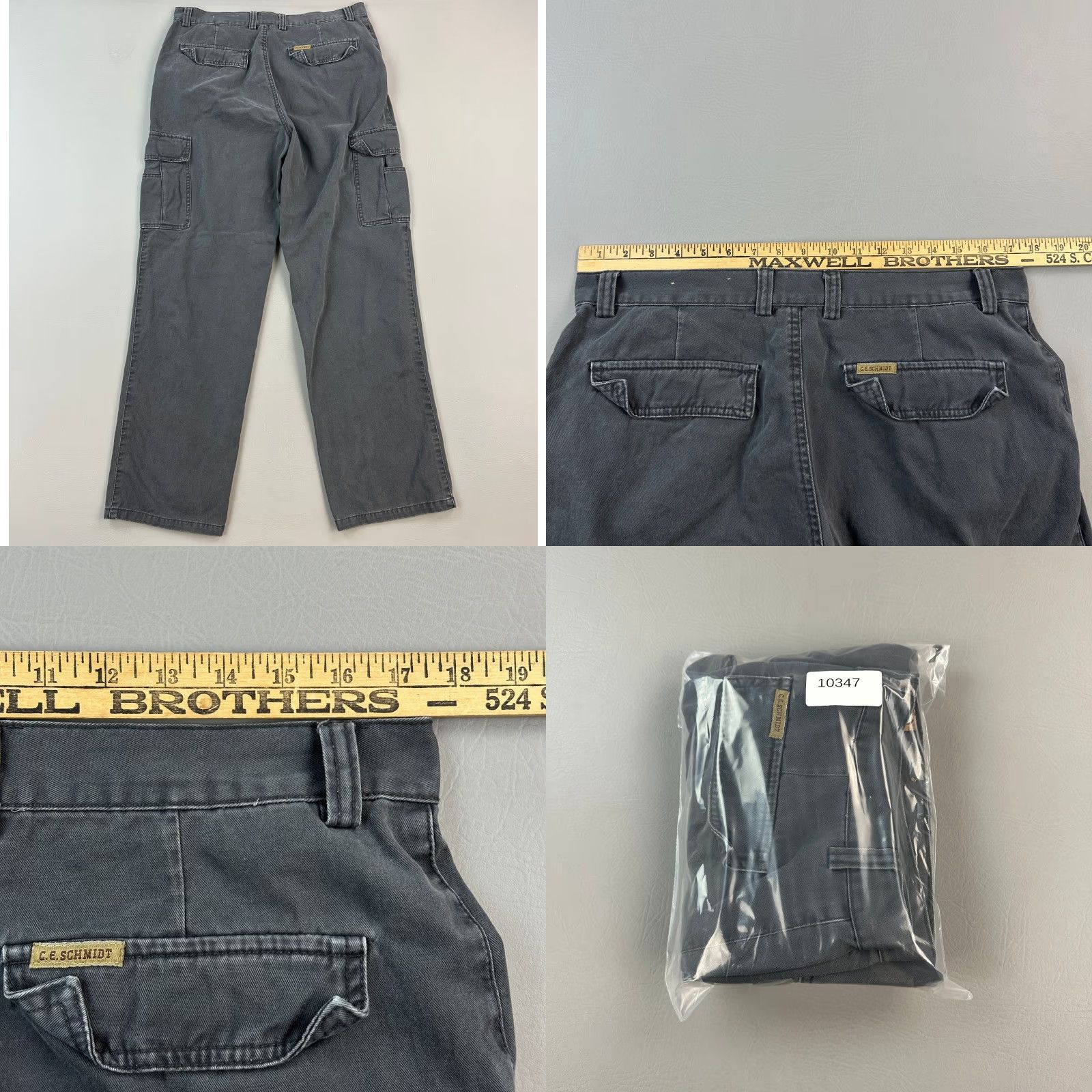 Vintage CE Schmidt Workwear Pants Mens 36x34 Gray Utility Cargo Work Wear Casual Size US 36 / EU 52 - 8 Thumbnail