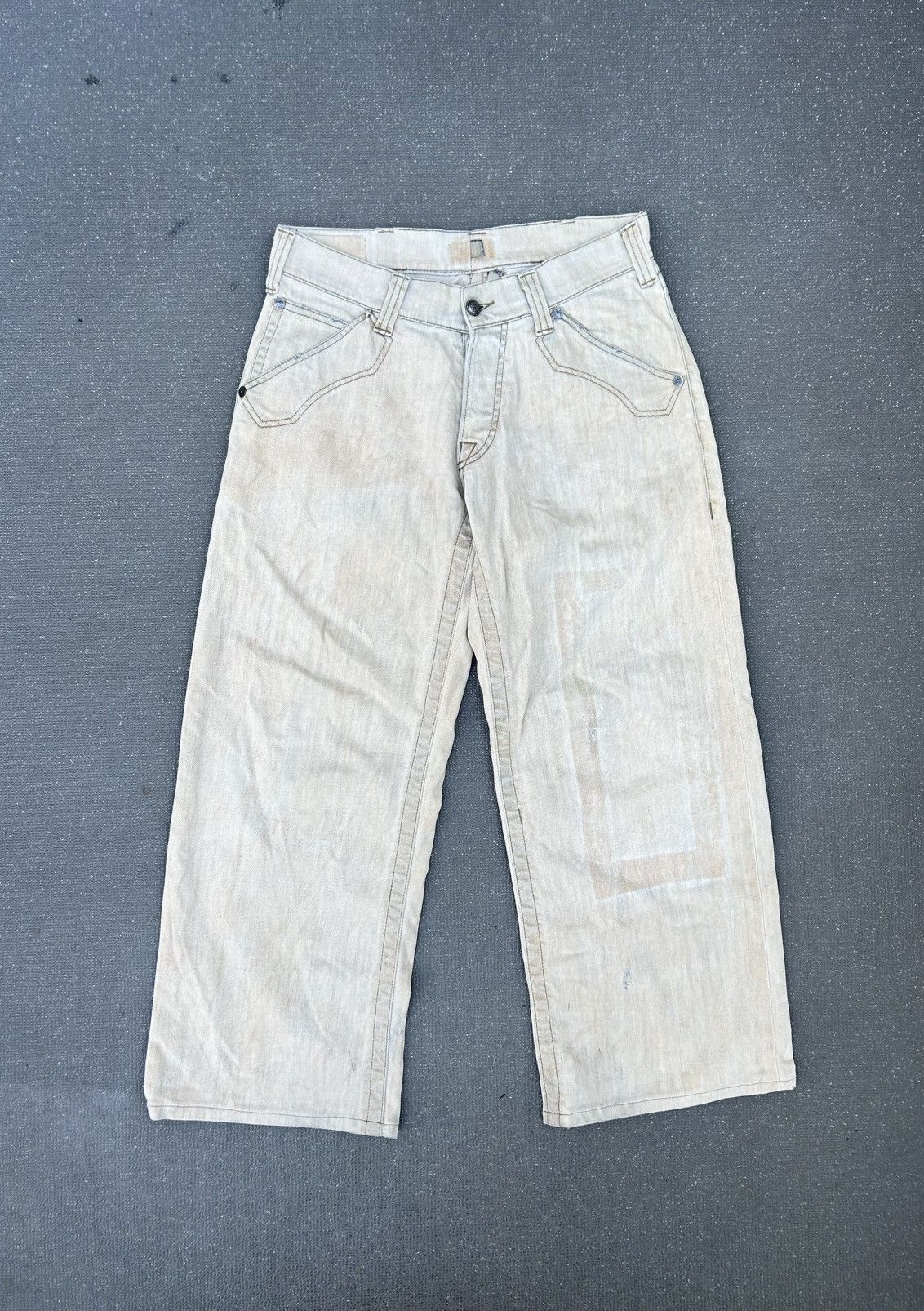 Emporio Armani Emporio Armani distressed super baggy faded tea denim pants Size US 31 - 1 Thumbnail