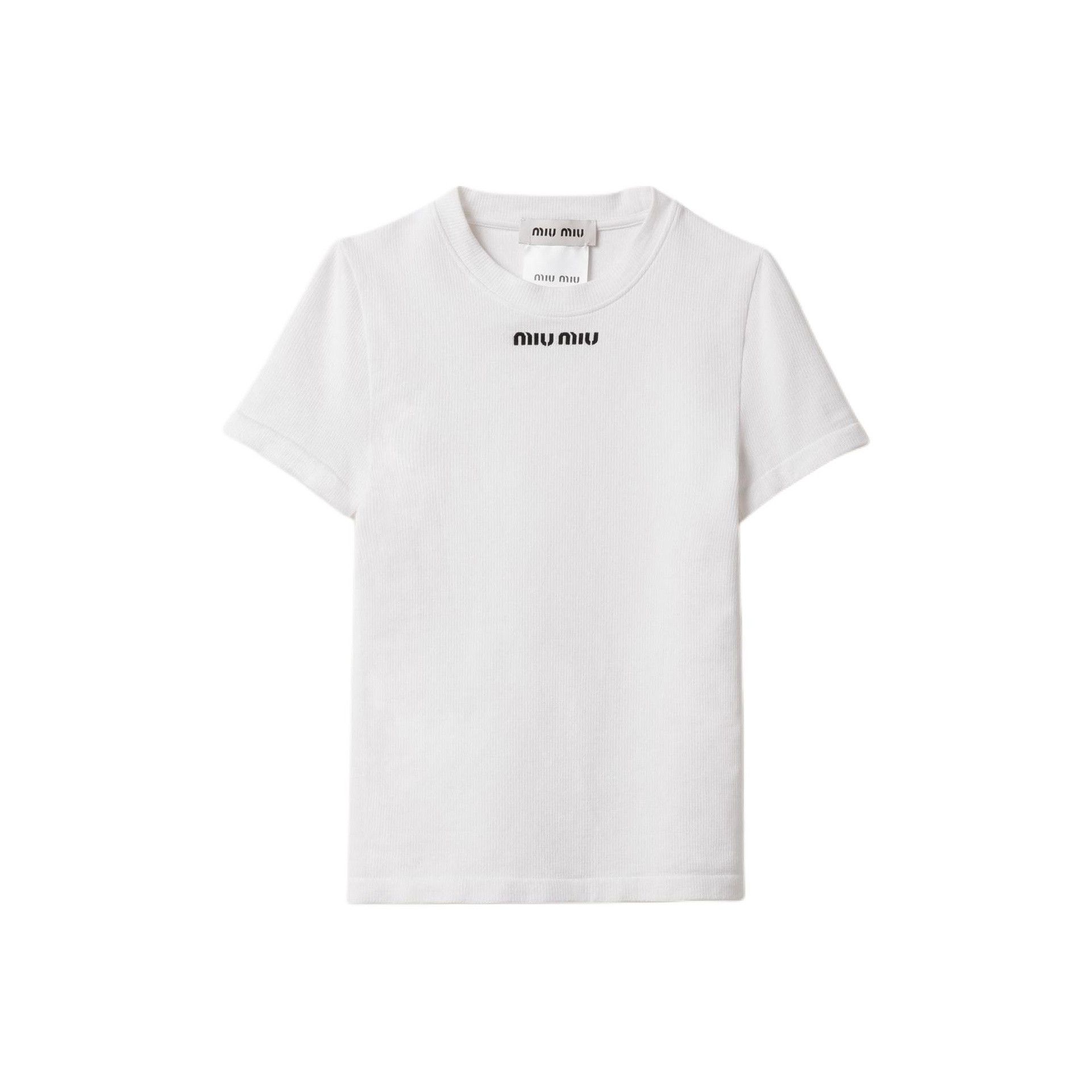 Miu Miu Miu Miu Logo Short Sleeve T-Shirt Size S Size S / US 4 / IT 40 - 1 Thumbnail