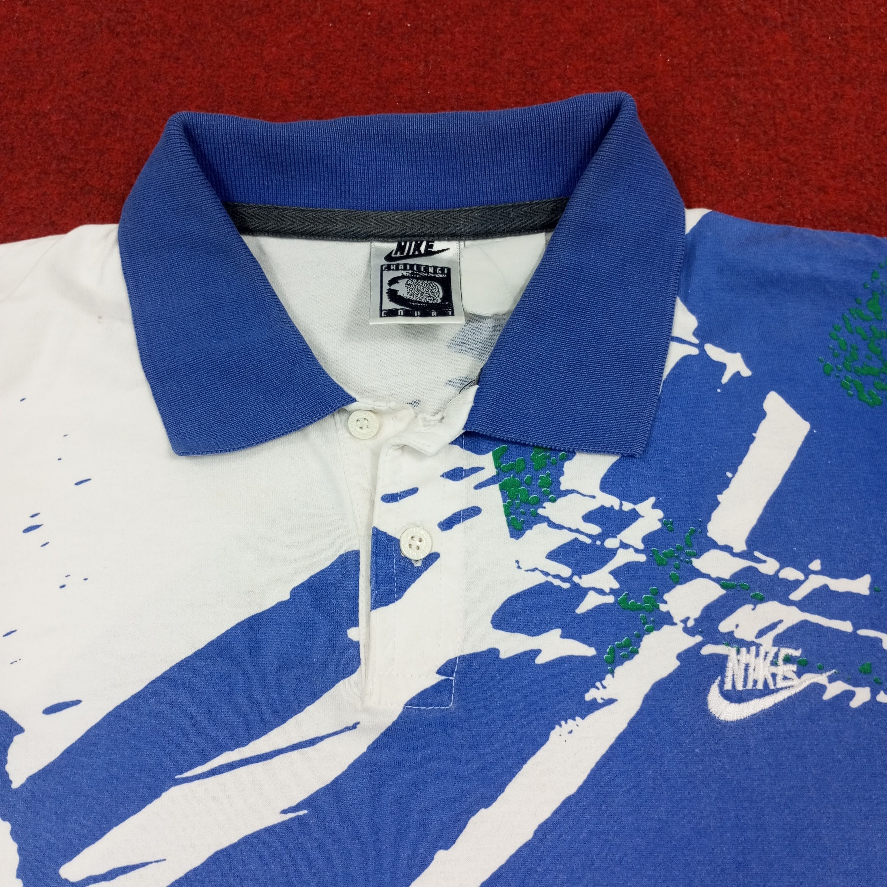 Nike × Vintage Nike Challenge Court Nice Design Polos Size US M / EU 48-50 / 2 - 2 Thumbnail
