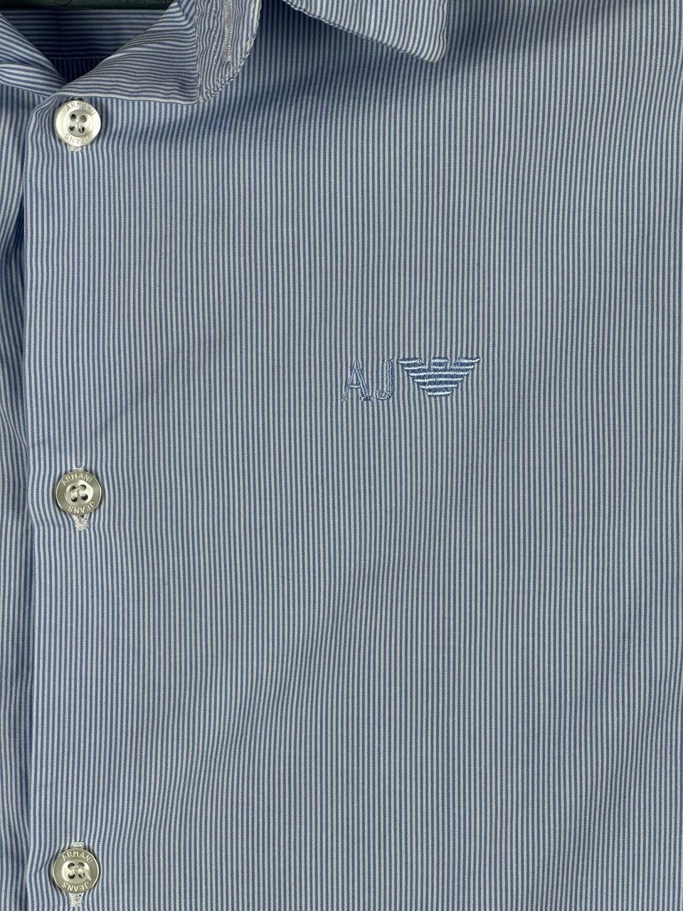 Armani Vintage Armani Jeans Striped Luxury Blue Shirt Size US S / EU 44-46 / 1 - 5 Thumbnail