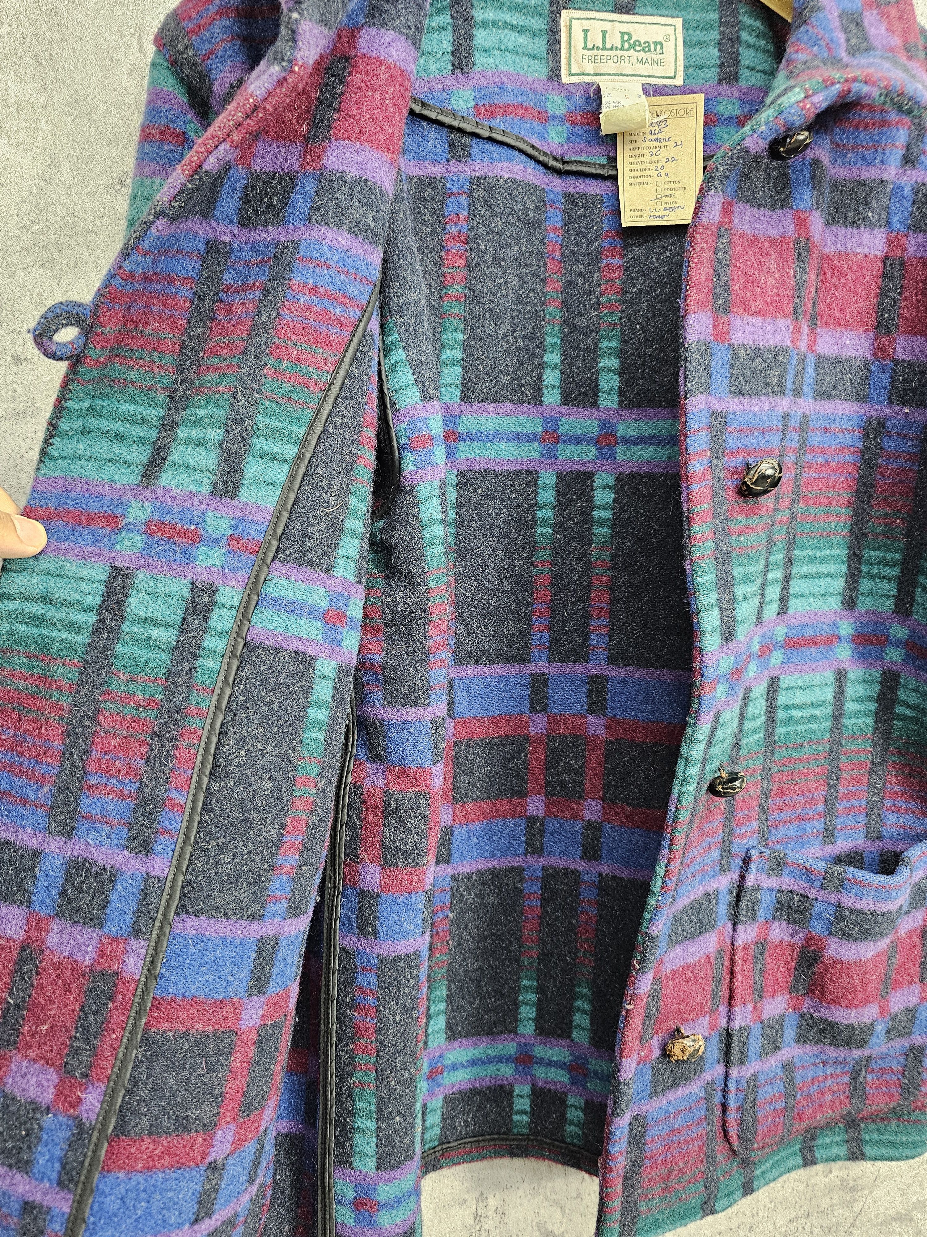 L.L. Bean Vintage L.L. BEAN Abstract Design Wool Coat Jacket J0043 Size S / US 4 / IT 40 - 12 Thumbnail