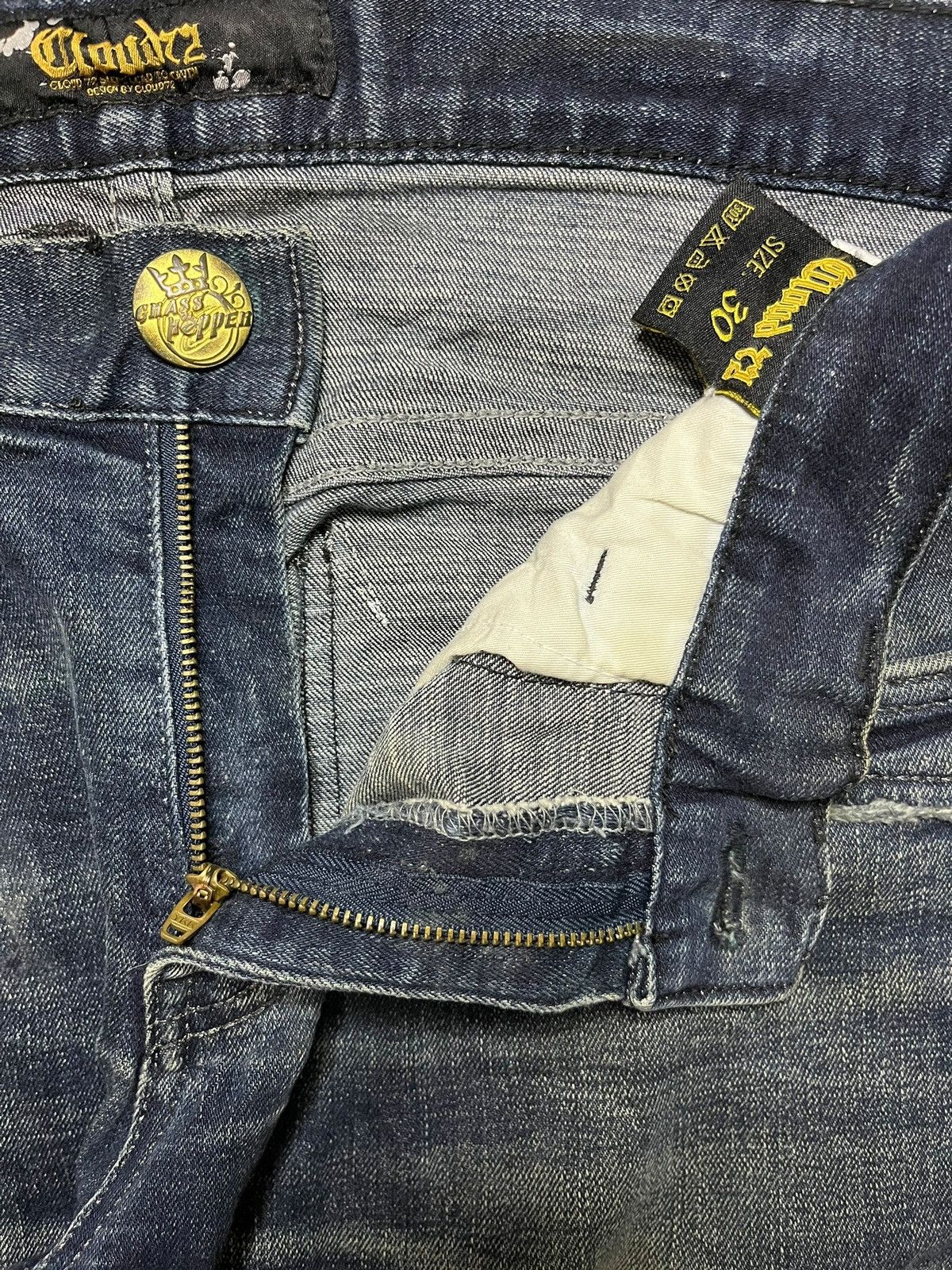 Japanese Brand × Seditionaries Vintage Japanese Brand Embellished Cross Patched Jeans Size US 33 - 9 Thumbnail