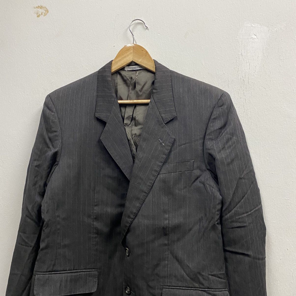 Givenchy Vintage Givenchy Monsieur Pinstripe Blazer Jacket 38R-40R Size 38R - 4 Thumbnail