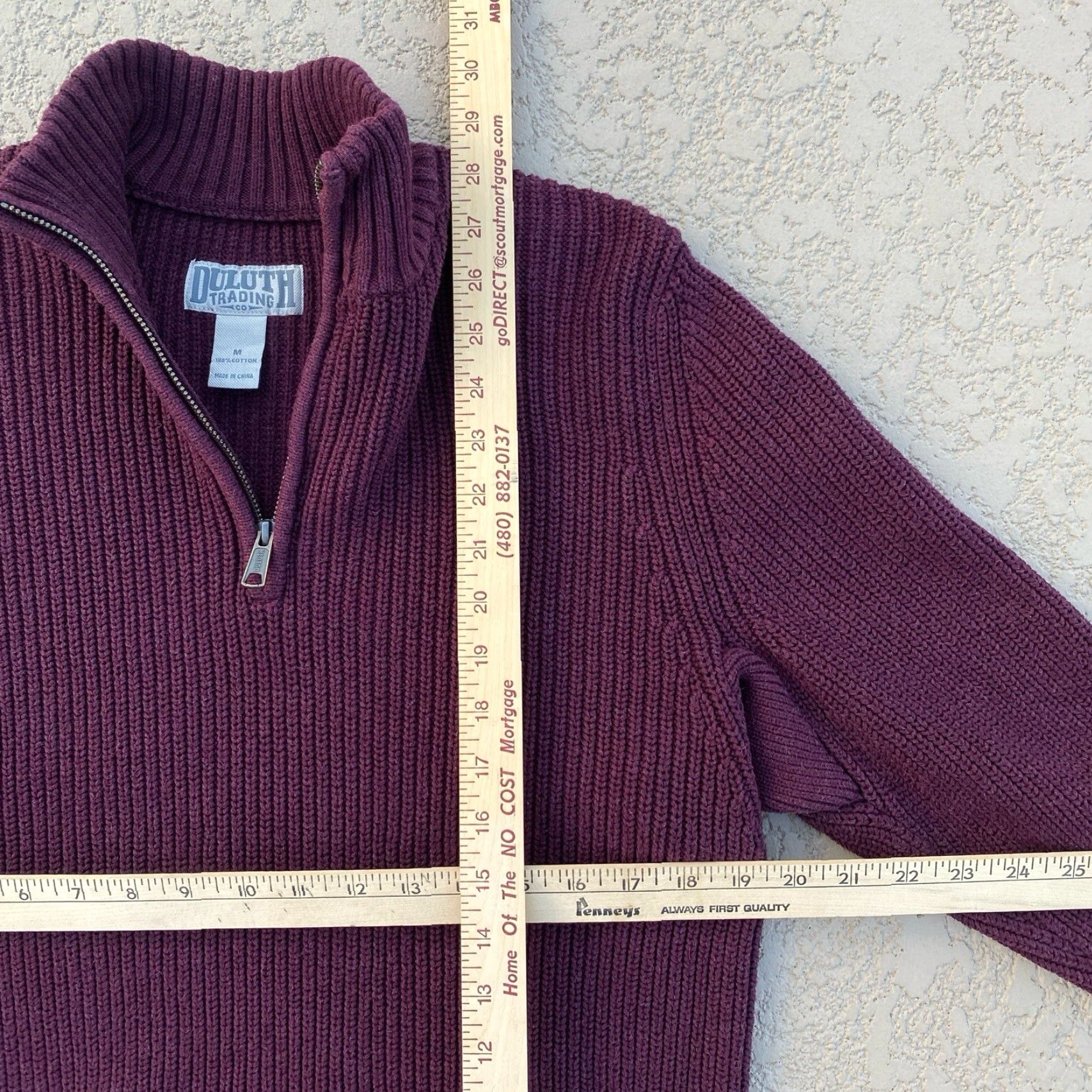 Vintage Duluth Quarter Zip Pullover Sweater Mens M Cotton Blend Zip 1/4 Breathable Lightweight Knit Red 90s Outdoor Comfort Mens Size US M / EU 48-50 / 2 - 4 Thumbnail
