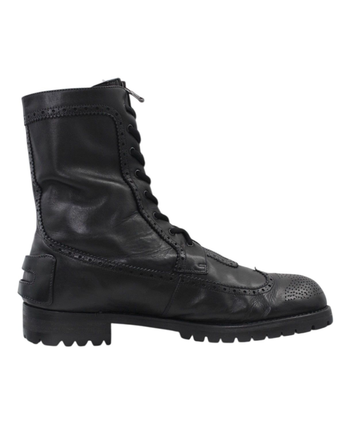 Roberto Cavalli 2000S ROBERTO CAVALLI MILITARY BROGUE ZIP BOOTS Size US 12 / EU 45 - 3 Thumbnail
