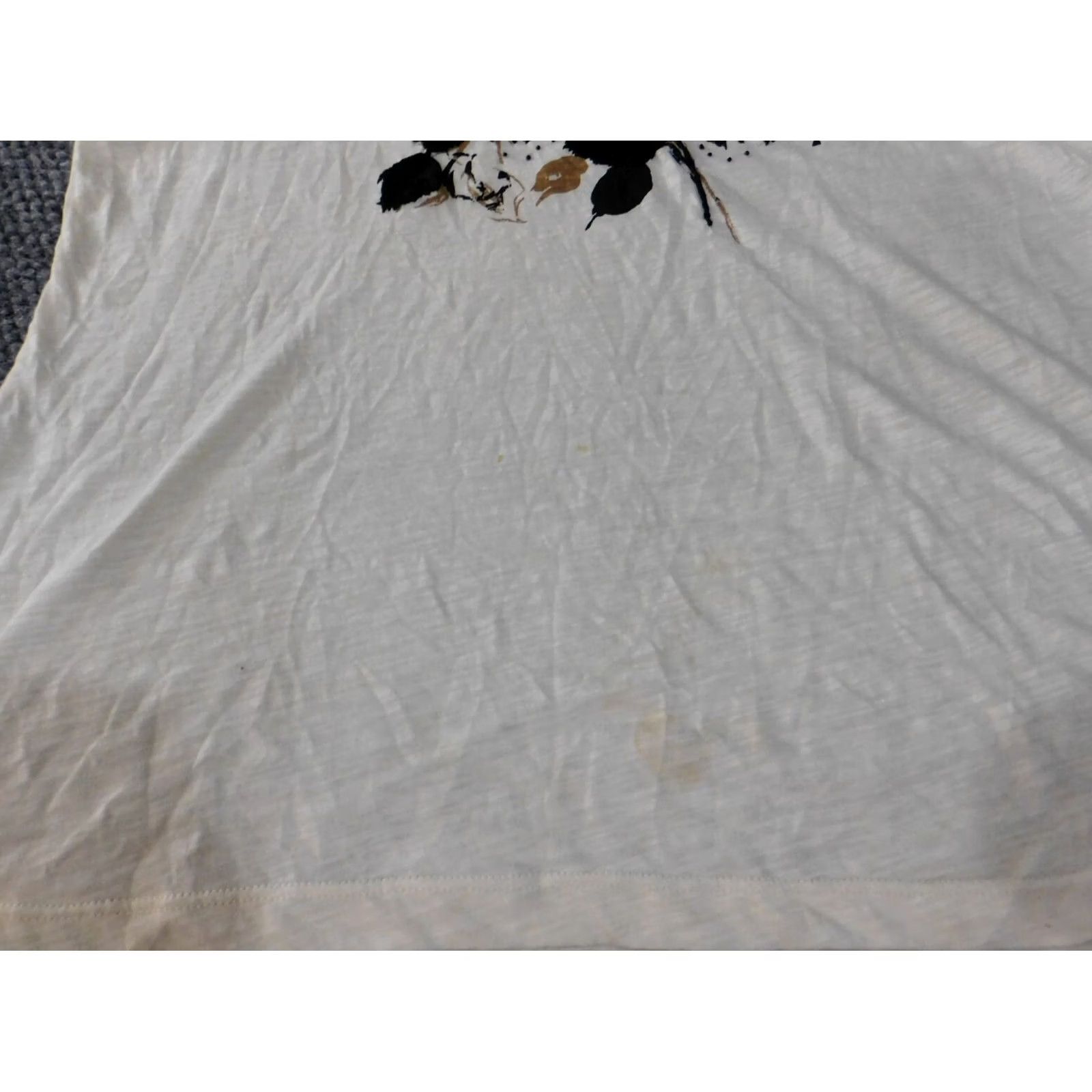 Talbots Talbots Blouse 1X Women Beige Floral Cotton Rayon Short Sleeve Pullover Round Neck Casual Classic Graphic Size XL / US 12-14 / IT 48-50 - 5 Thumbnail