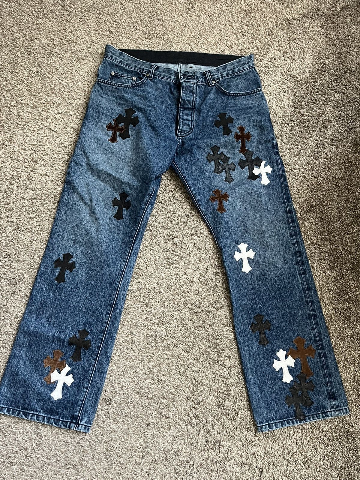 Chrome Hearts Chrome Heart Black/Brown Jeans Size US 36 / EU 52 - 1 Thumbnail