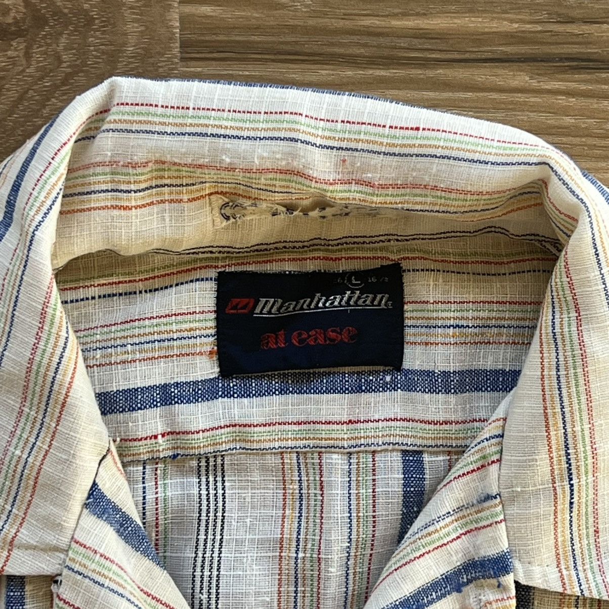 Other Manhattan At Ease Mens Button Up Shirt XL Multicolor Large Size US XL / EU 56 / 4 - 2 Thumbnail
