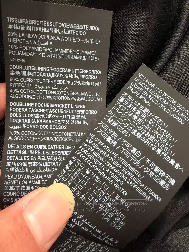 Saint Laurent Paris Saint Laurent Paris Black and White Wool Mixed Baseball Ja Size US XL / EU 56 / 4 - 5 Thumbnail