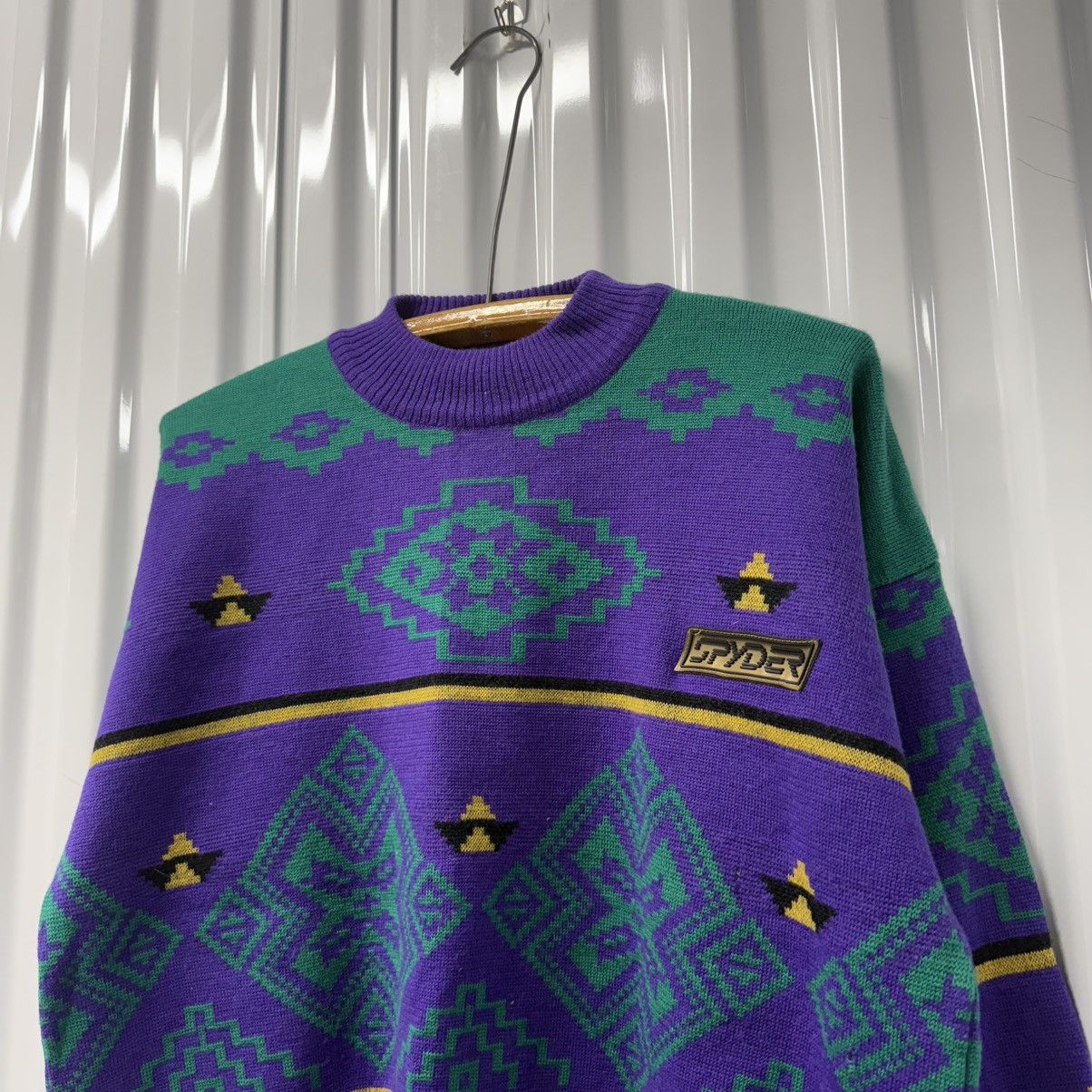 Spyder × Vintage RARE Vintage 90s Coogi Style Spyder Crewneck Sweater Size US L / EU 52-54 / 3 - 1 Thumbnail