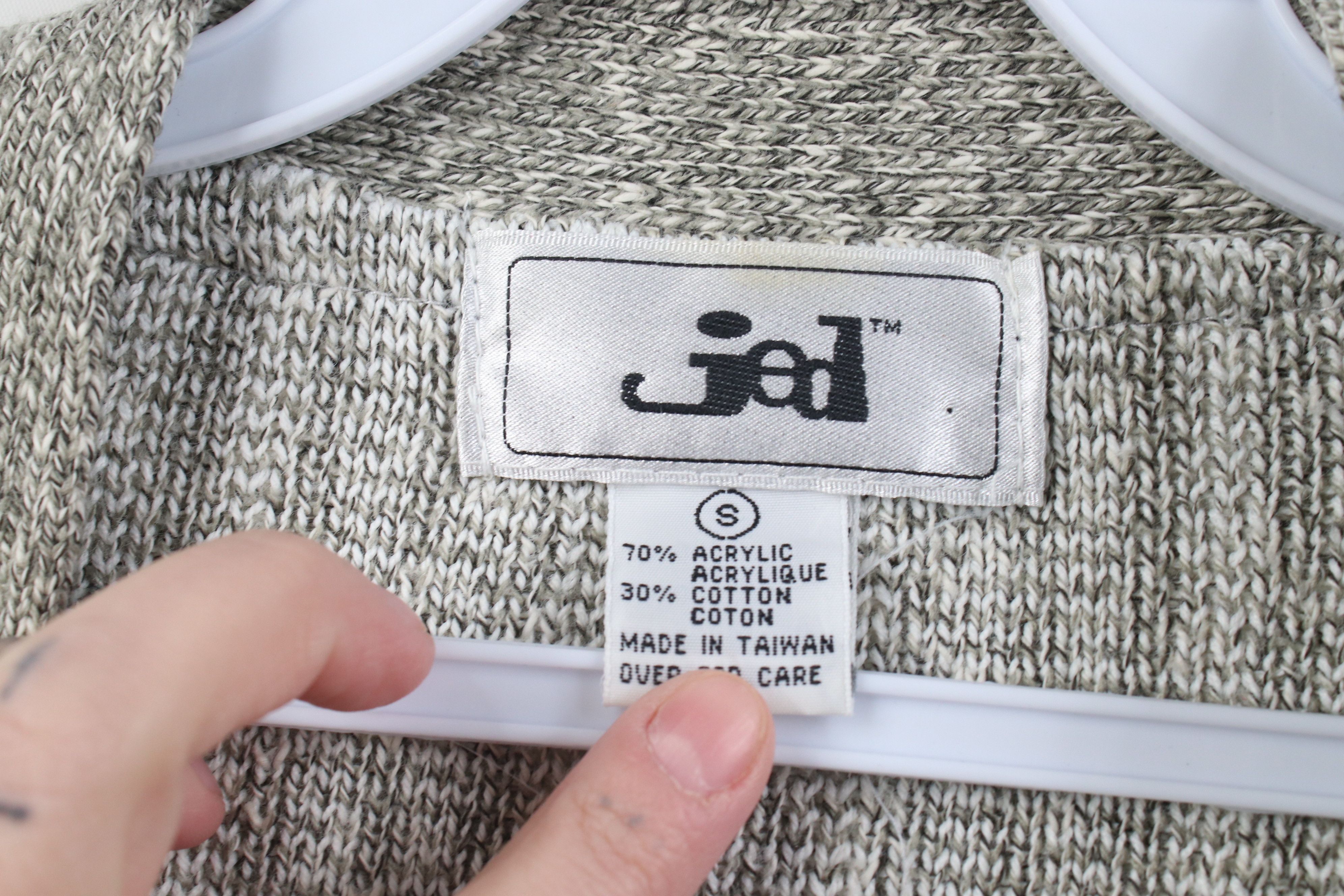 Vintage Vintage 90s Streetwear Trippy Knit Cardigan Sweater Gray Size US S / EU 44-46 / 1 - 5 Thumbnail
