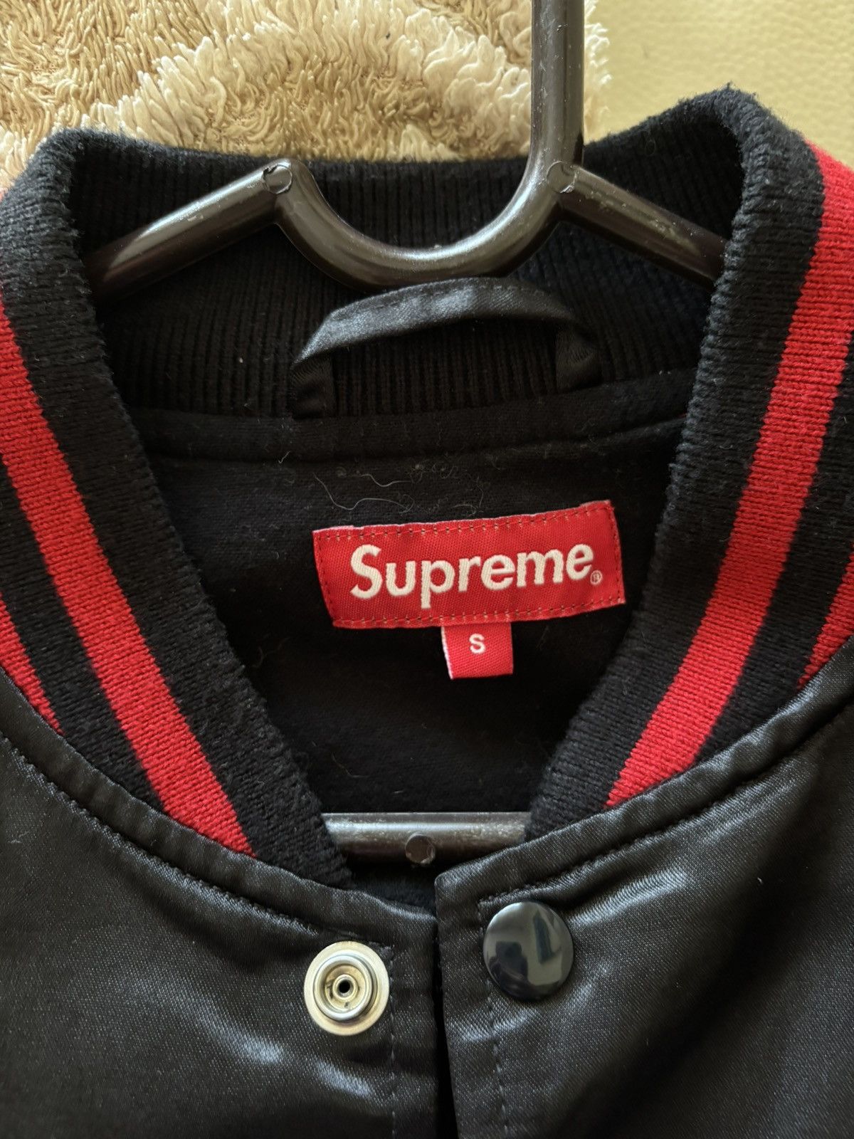 Supreme × Thrasher Supreme Thrasher satin varsity jacket size S Size US S / EU 44-46 / 1 - 3 Thumbnail