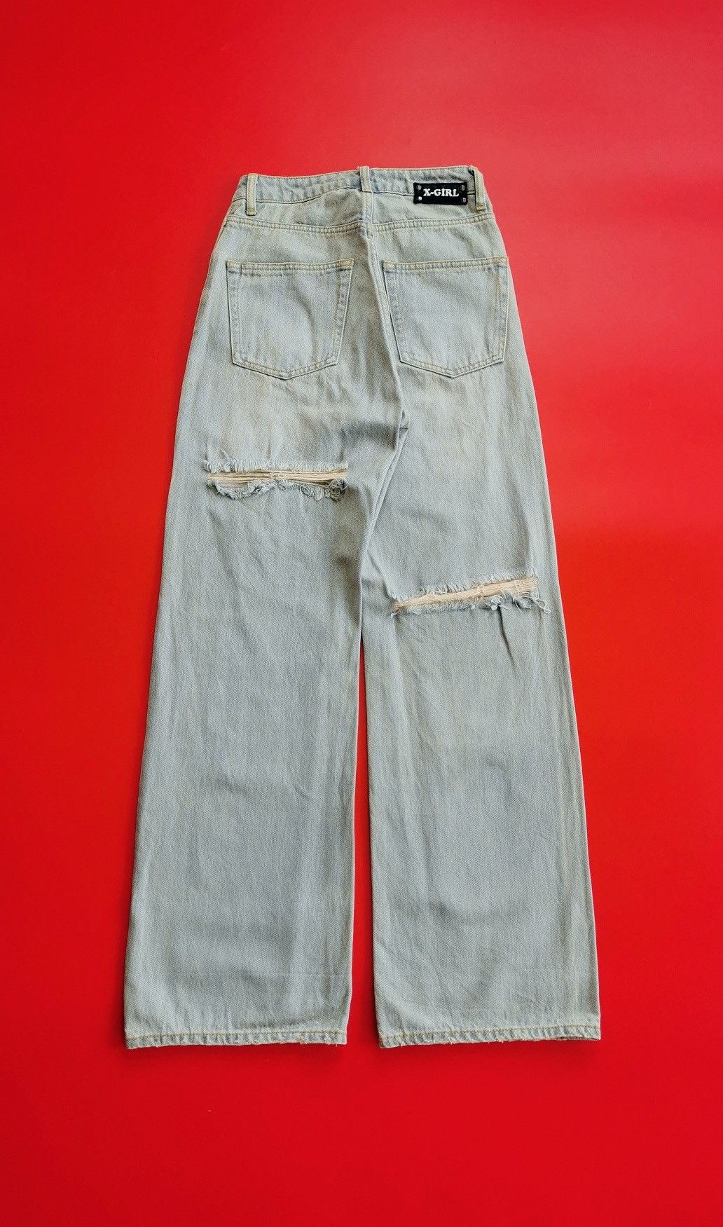 X-Girl Baggy X-Girl Japan Asymmetrical Waist Distressed Jeans Size 26" / US 2 / IT 38 - 7 Thumbnail