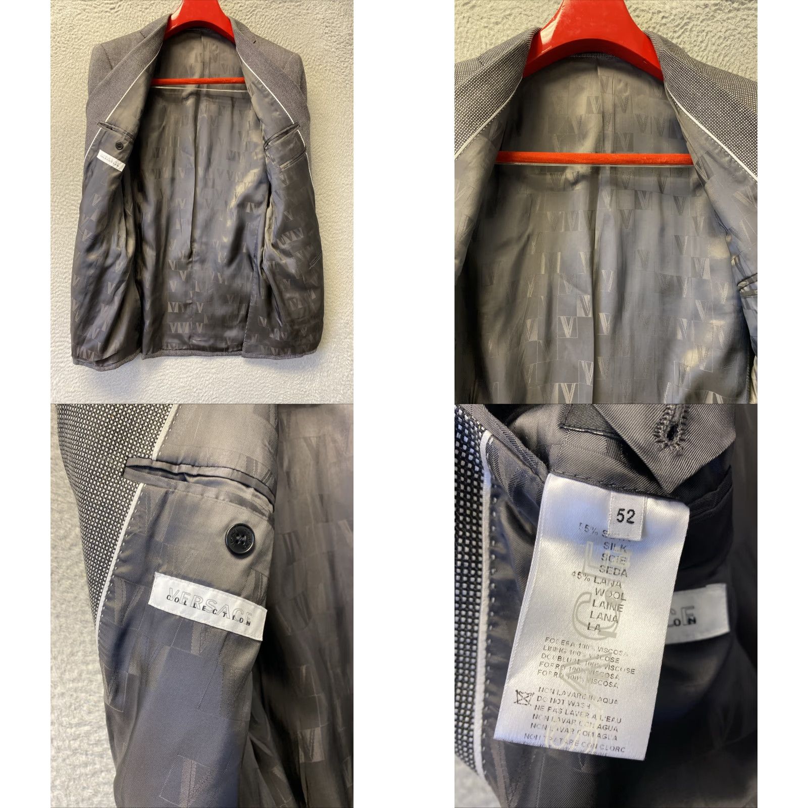 Vintage VINTAGE Versace Collection Blazer Jacket Unisex Adults 42 Black White Micro Check 0537 Blazer Mens Womens Size M / US 6-8 / IT 42-44 - 9 Thumbnail