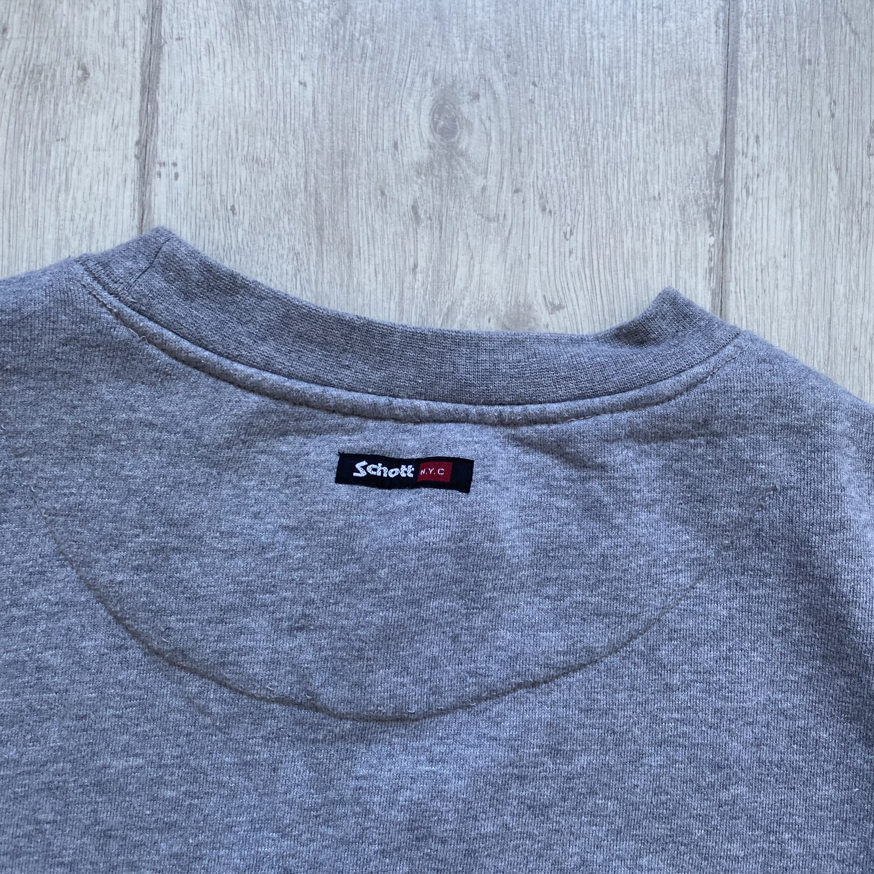 Schott Vintage 90s Schoot NYC Heavy Sweatshirt Blank Size US XL / EU 56 / 4 - 9 Thumbnail