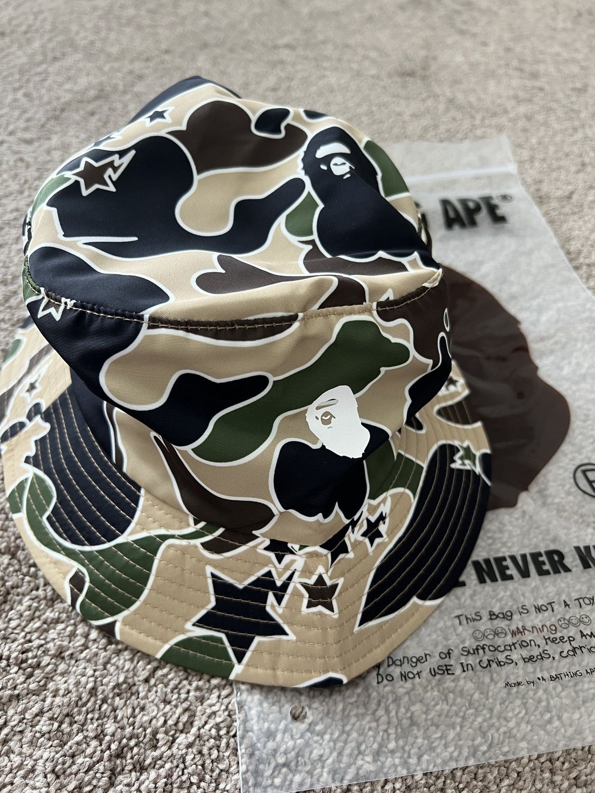 Bape Brand new A bathing ape Bape sta camo pocket hat large Size ONE SIZE - 5 Thumbnail