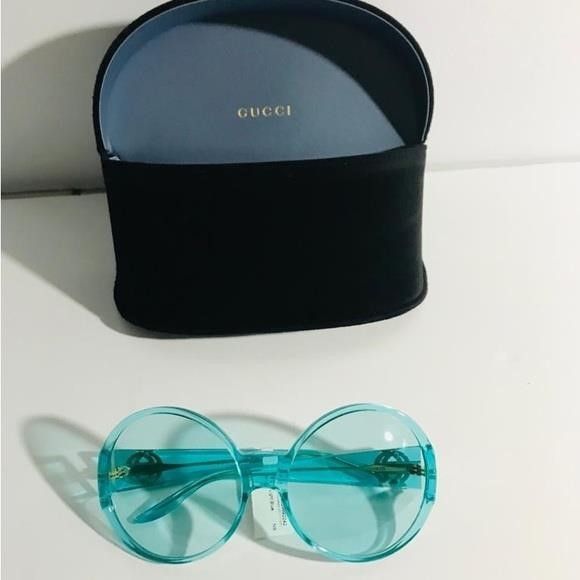 Gucci GUCCI GG0954S 001 Prestige Light Blue Sunglasses","descripti Size ONE SIZE - 5 Thumbnail