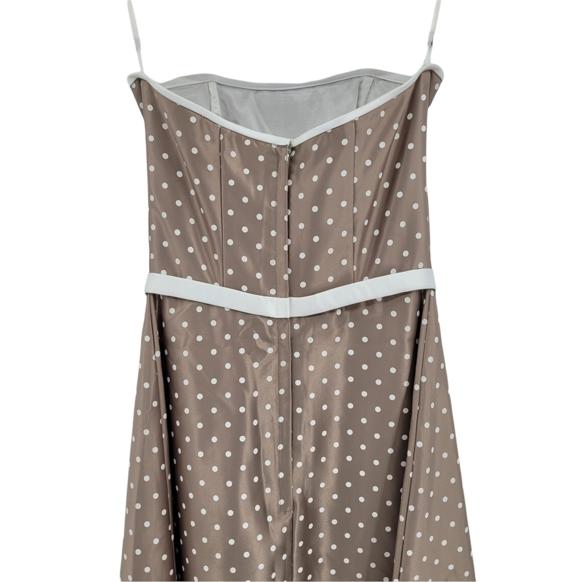 Vintage Vtg Formal Satin Strapless Polka Dot Dress Sz 6 Bow Accent C Size M / US 6-8 / IT 42-44 - 7 Thumbnail