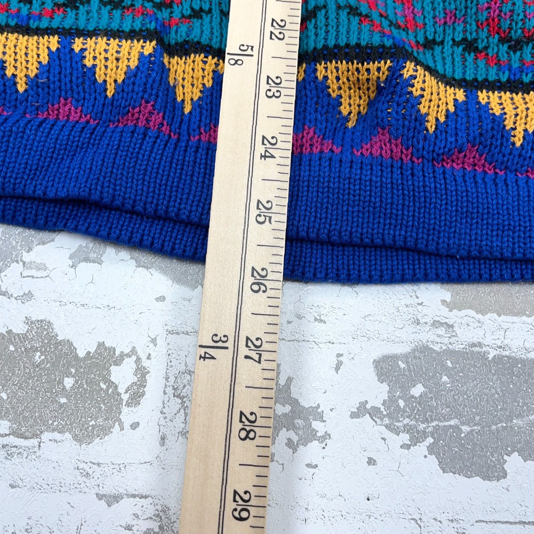Vintage VINTAGE Alfred Dunner Sweater Women L Blue Geometric Fair Isle Nordic 90s Pullover Crew Neck Size L / US 10 / IT 46 - 6 Thumbnail