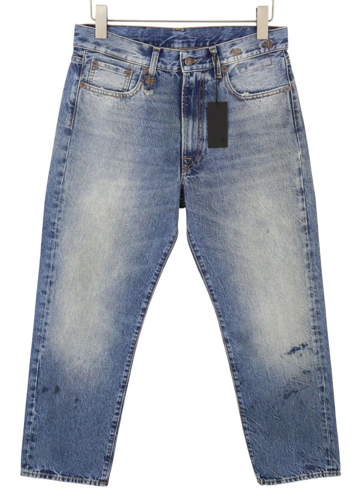 R13 BOYFRIEND 27 Jasper Cropped Blue PF25 Jeans 87190 Size 27" / US 4 / IT 40 - 3 Thumbnail
