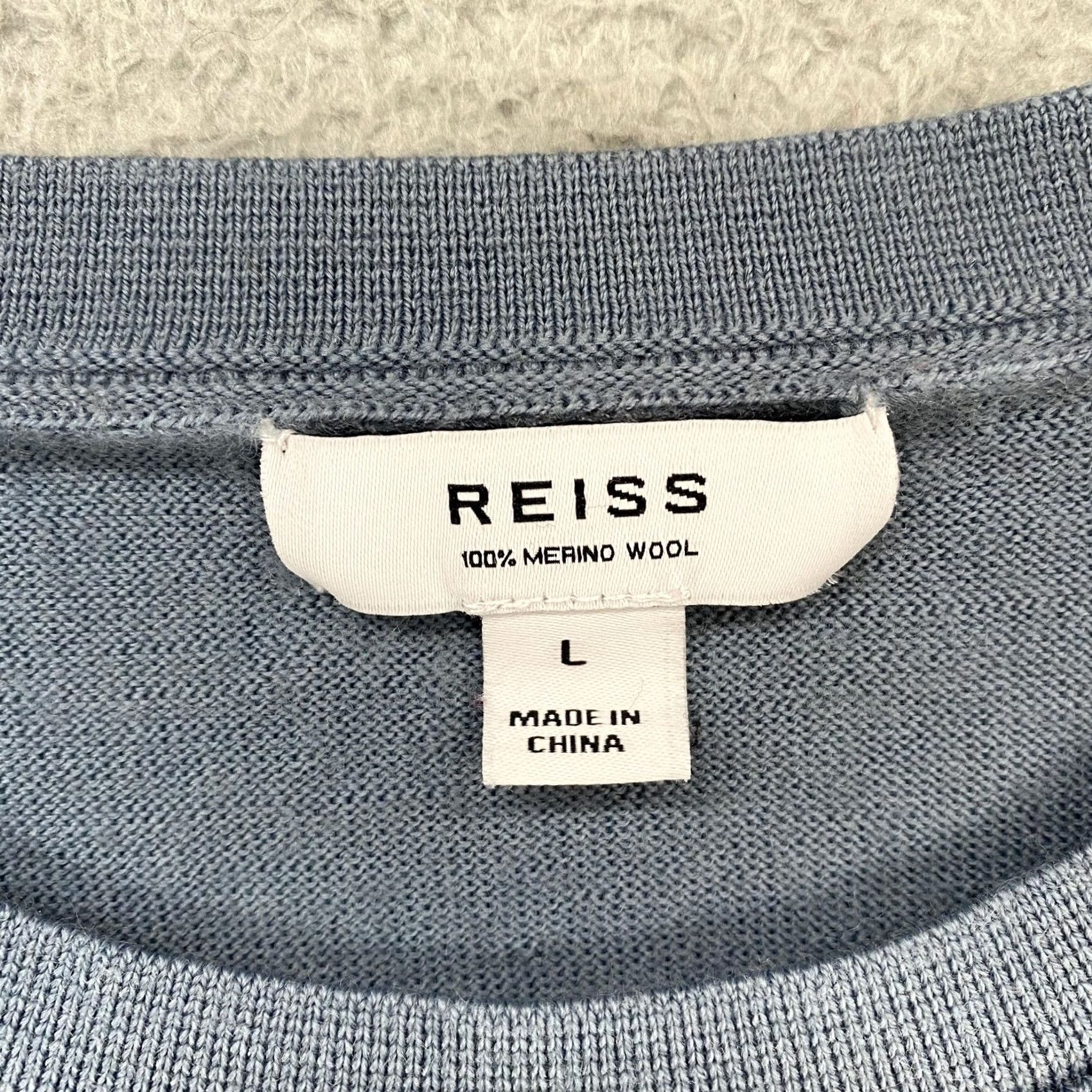 Reiss Reiss Wessex Sweater Mens L Blue 100% Merino Wool Crewneck Lightweight Knit Solid Size US L / EU 52-54 / 3 - 6 Thumbnail