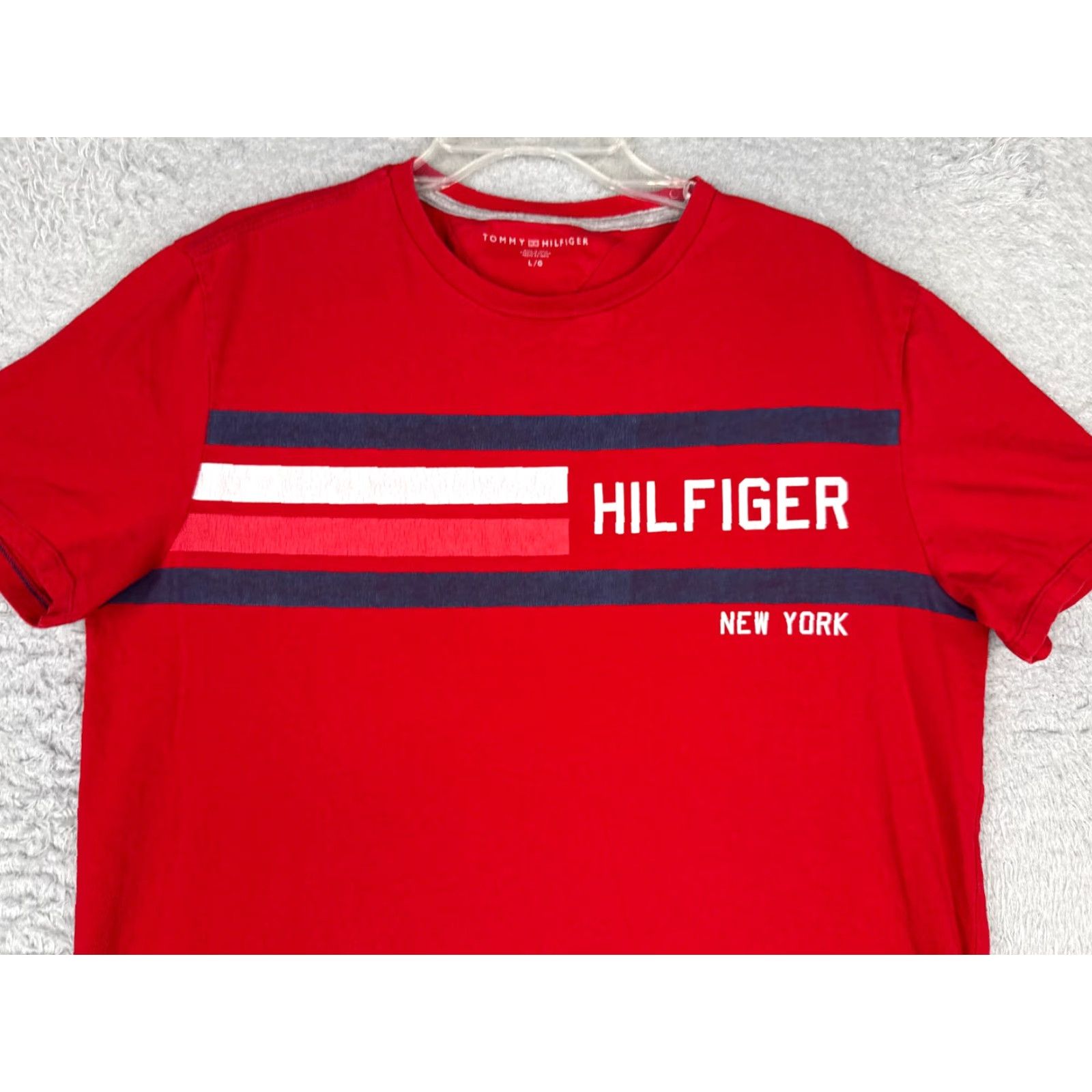 Tommy Hilfiger Tommy Hilfiger Shirt Adult Large Red Crew Neck Short Sleeve 100% Cotton Logo Embroidered Men T-Shirt Size US L / EU 52-54 / 3 - 4 Thumbnail