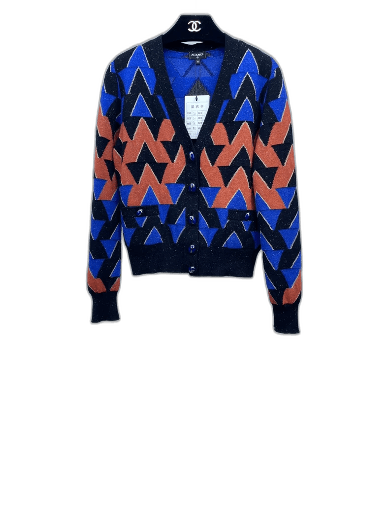 Chanel Chanel Knit Sweater Cardigan with Geometric Patterns Size US S / EU 44-46 / 1 - 1 Thumbnail