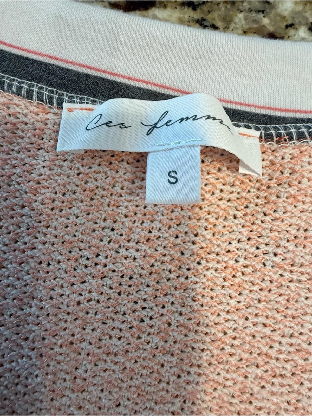 Other Ces Femme top pink gray stripes cap sleeves mixed media SM Size S / US 4 / IT 40 - 5 Thumbnail