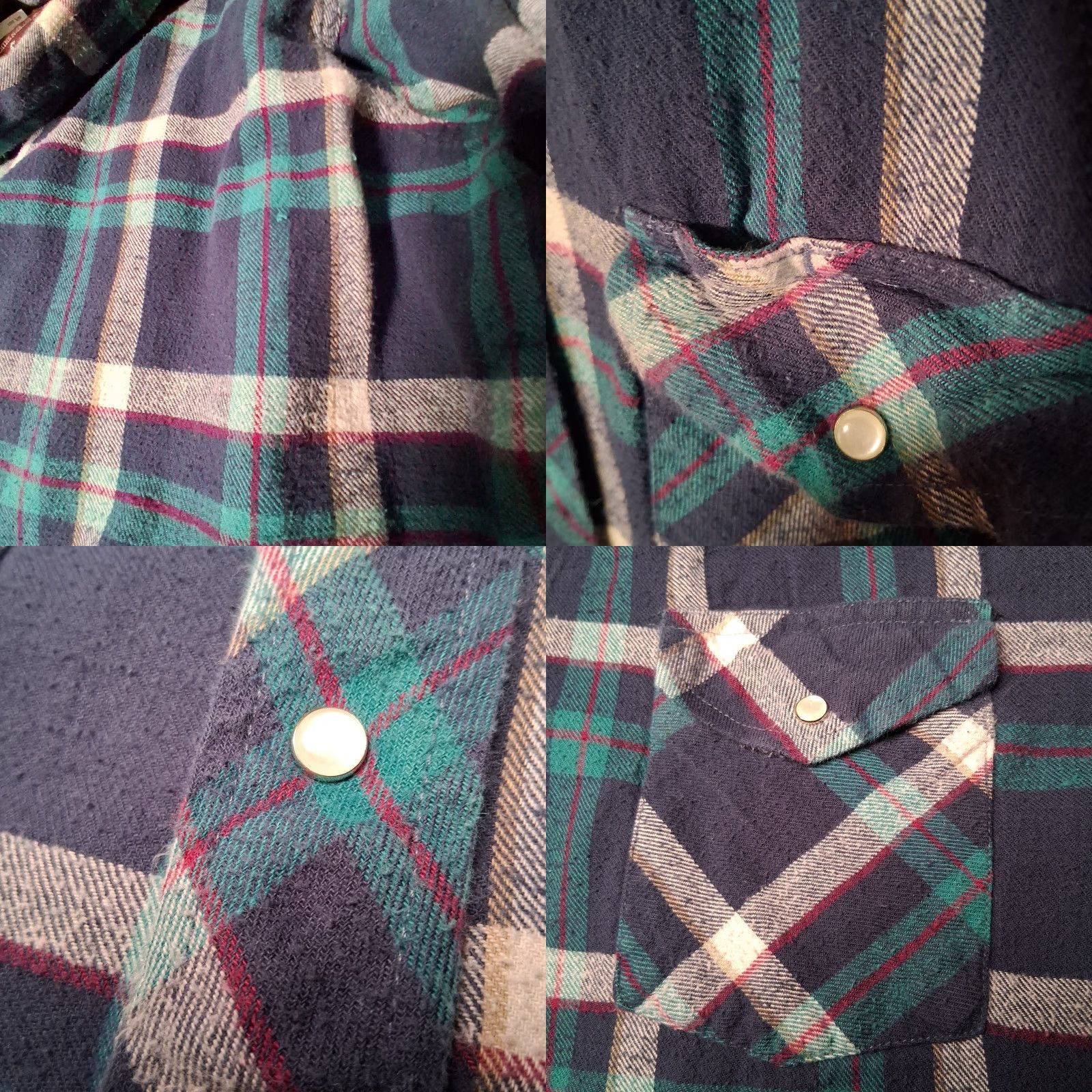 Wrangler Wrangler Western Shirt Men XL Blue Plaid Flannel Pearl Snap Rodeo Cowboy Ranch Size US XL / EU 56 / 4 - 9 Thumbnail