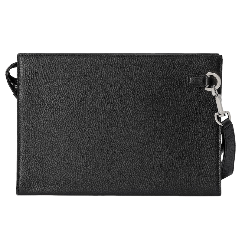 Gucci GUCCI $1250 Small Black Leather Pouch New & Authentic Size ONE SIZE - 3 Thumbnail