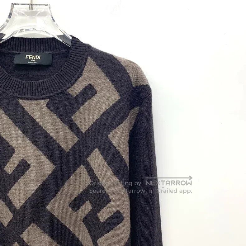 Fendi Fendi Multicolor logo letter print merino wool round neck Size US M / EU 48-50 / 2 - 3 Thumbnail
