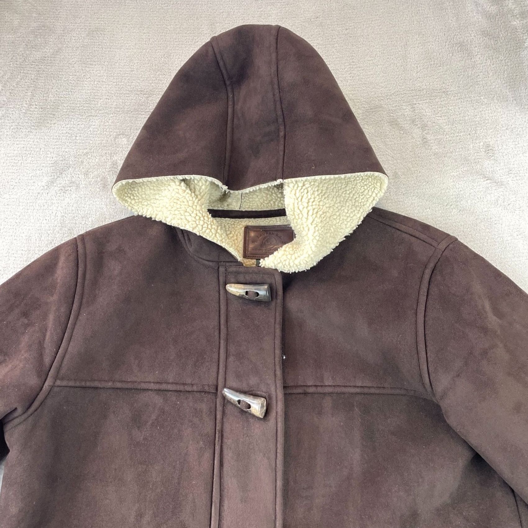 Ralph Lauren VINTAGE Lauren Ralph Lauren Coat Jacket Women Small Chocolate Brown Toggle Hooded LRL Coat Size S / US 4 / IT 40 - 3 Thumbnail