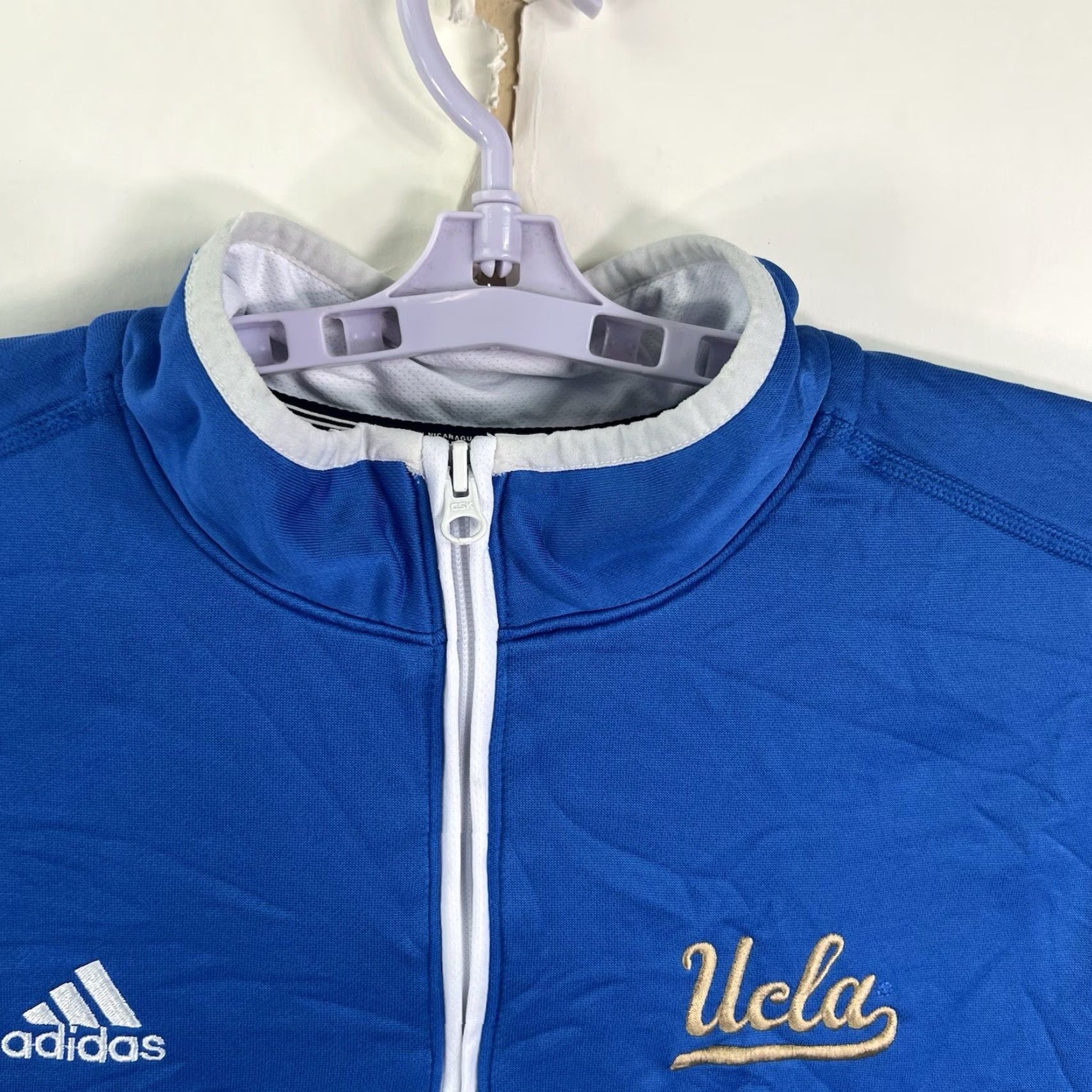 Adidas VINTAGE adidas UCLA Bruins Climalite 1/4 Zip Pullover Jacket Mens XL Blue Size US XL / EU 56 / 4 - 4 Thumbnail